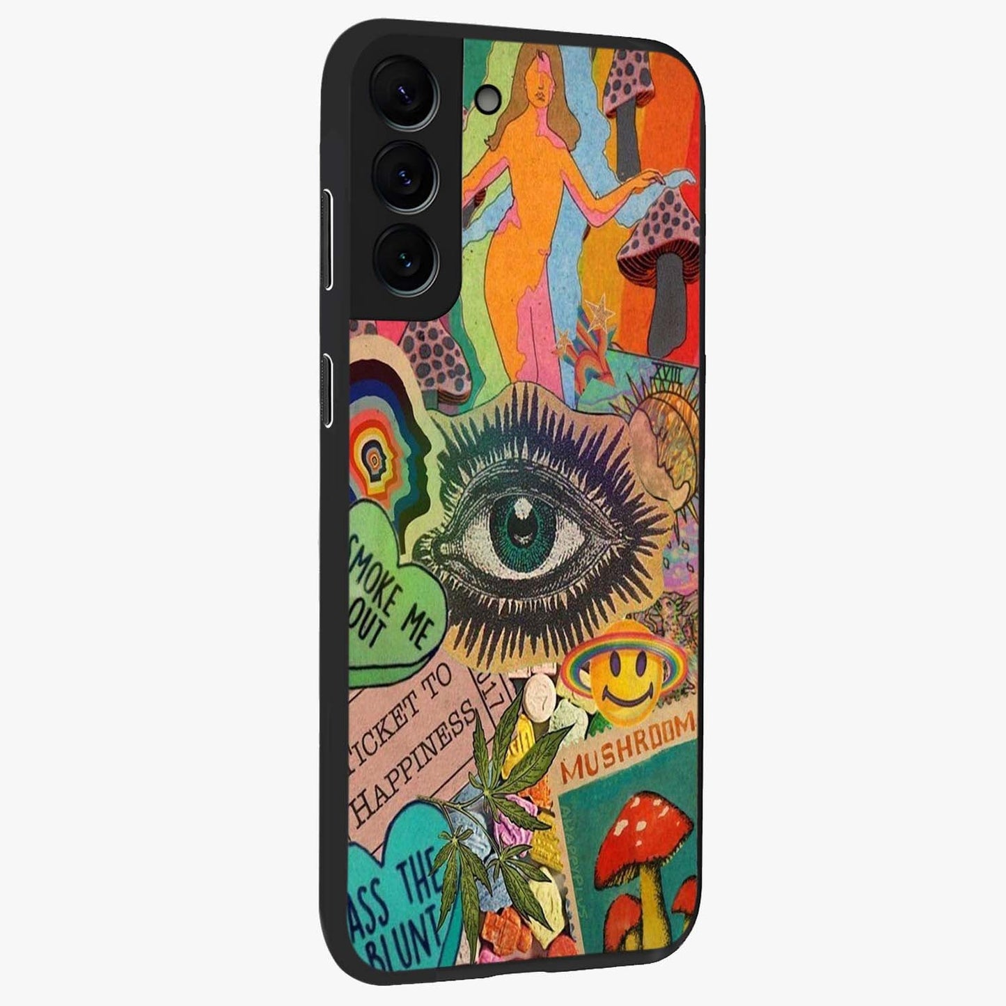 Mystic Eye Wonderland Glass Case upright view showcasing symbolic eye artwork with mysterious fantasy theme.