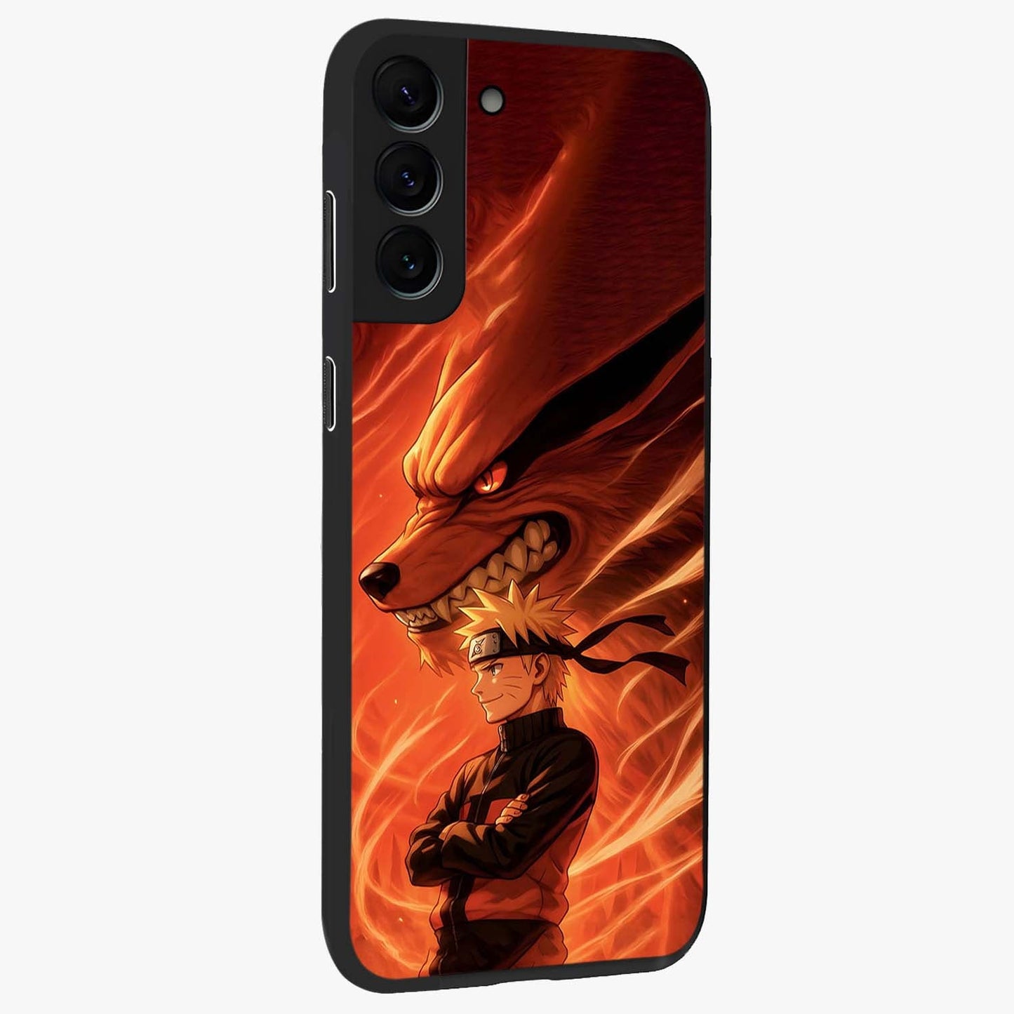 Nine Tails Legacy Glass Case upright view showcasing dramatic nine-tails artwork with intense anime themed design.