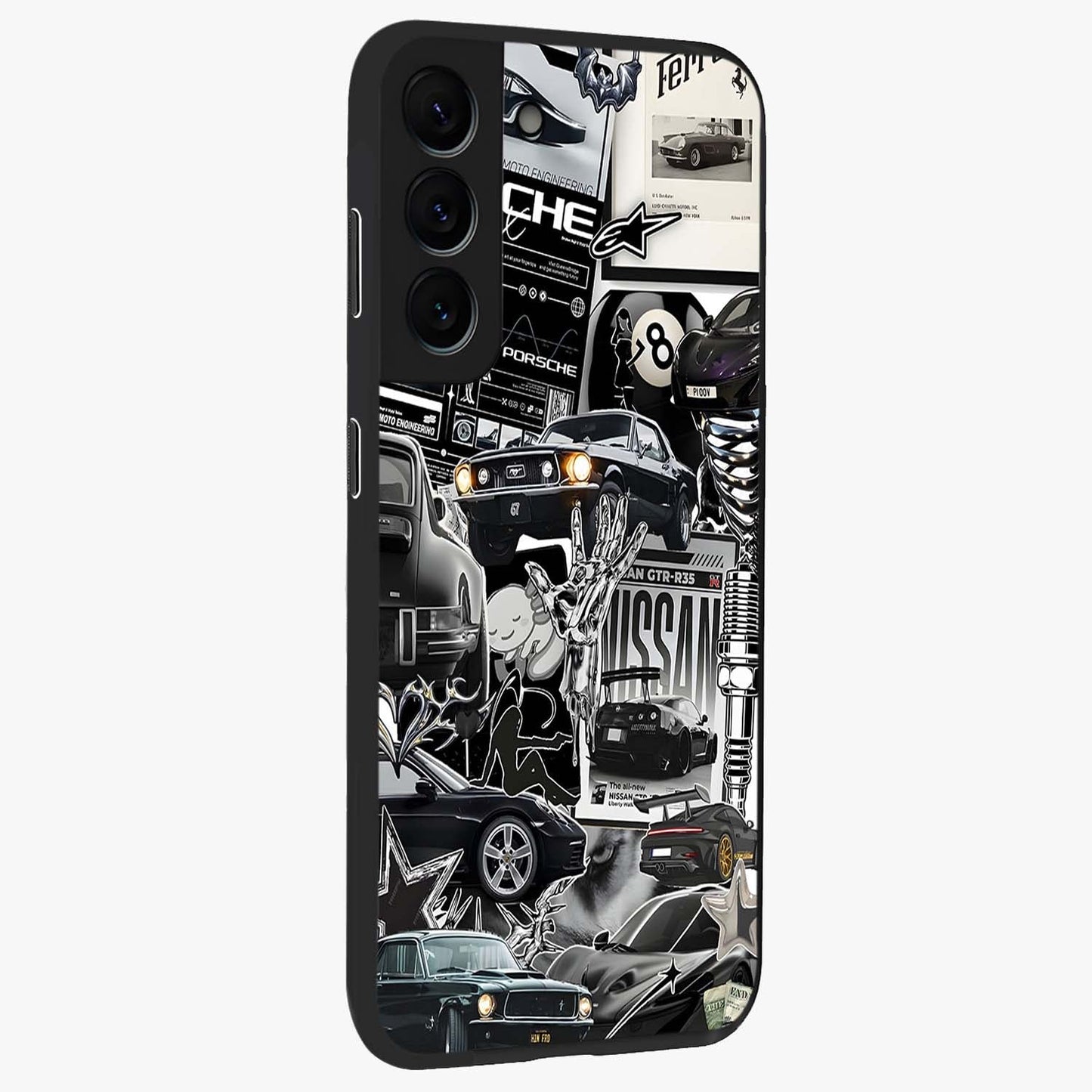 Aesthetic Dark Love Glass Case upright view showcasing dramatic romantic artwork with modern aesthetic style.