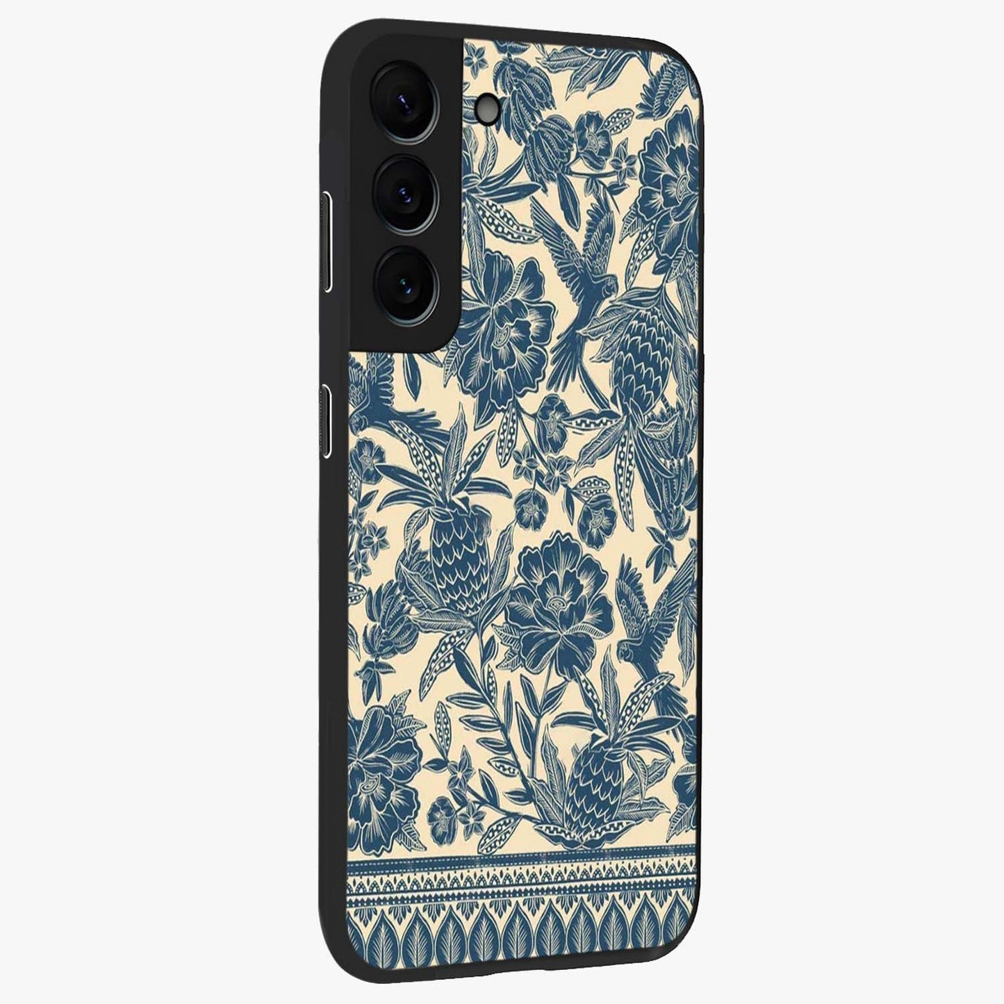 Heirloom Wild Bloom Glass Case upright view showcasing delicate wildflower artwork with timeless floral theme.
