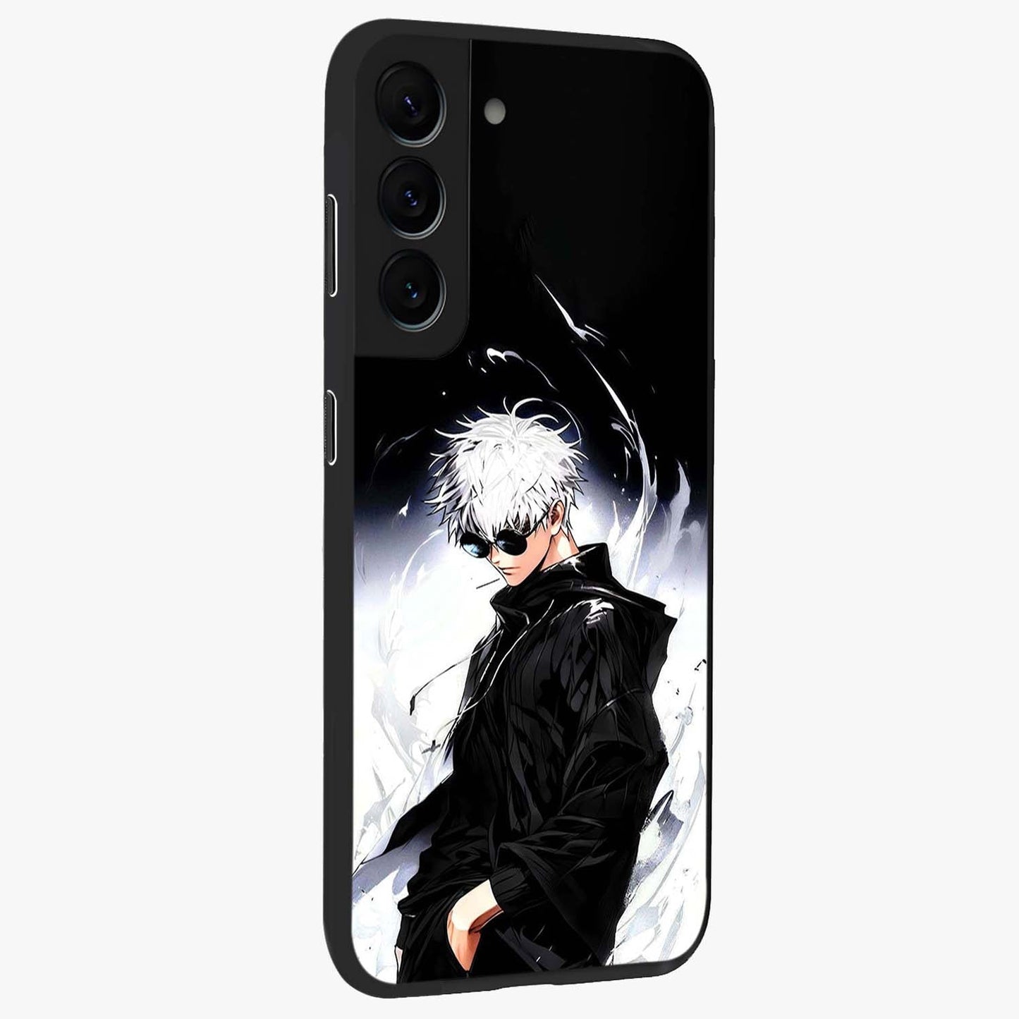 Limitless Shadow King Glass Case upright view showcasing bold shadow warrior artwork with epic fantasy theme.