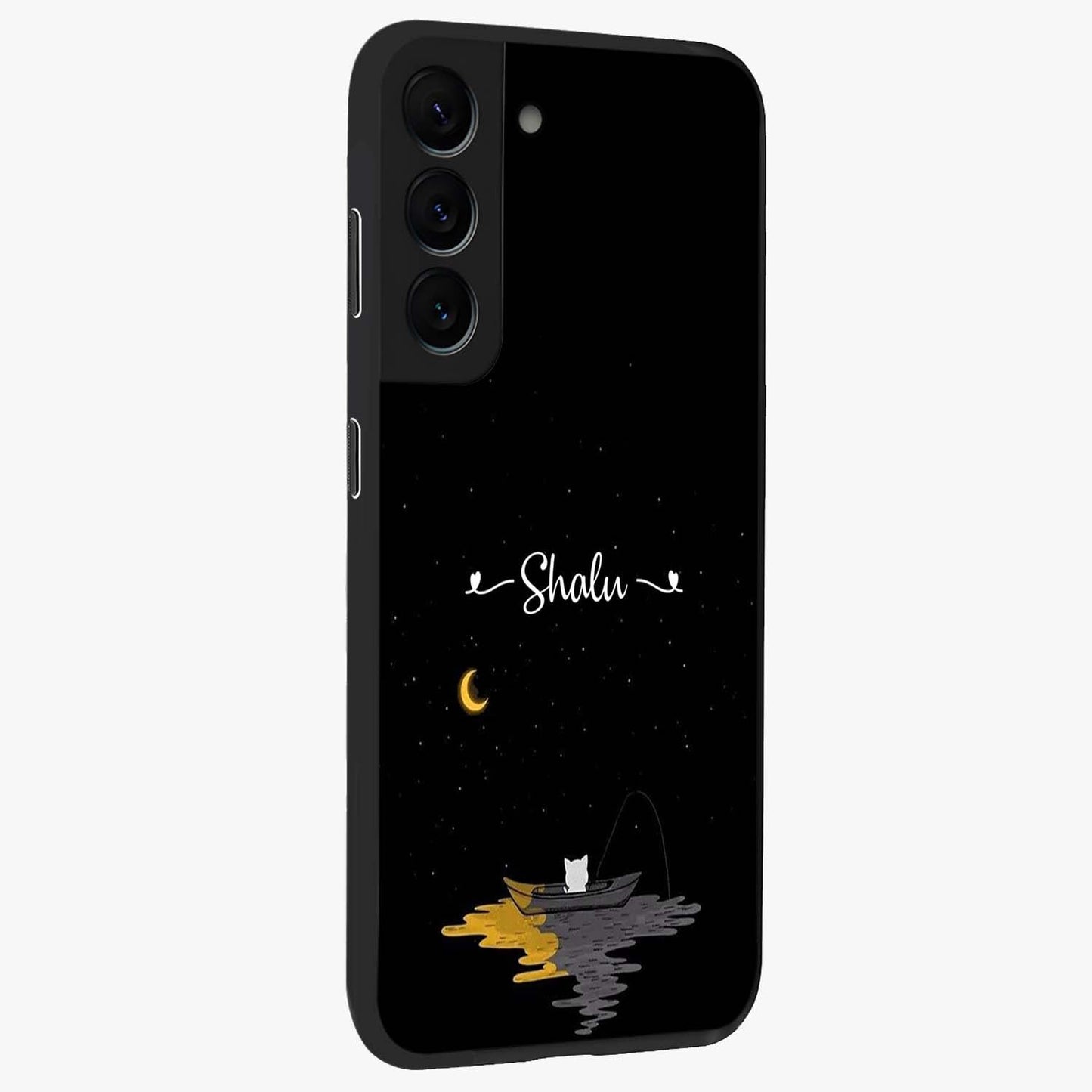 Silent Night Row Glass Case upright view showcasing tranquil night artwork with serene landscape theme.