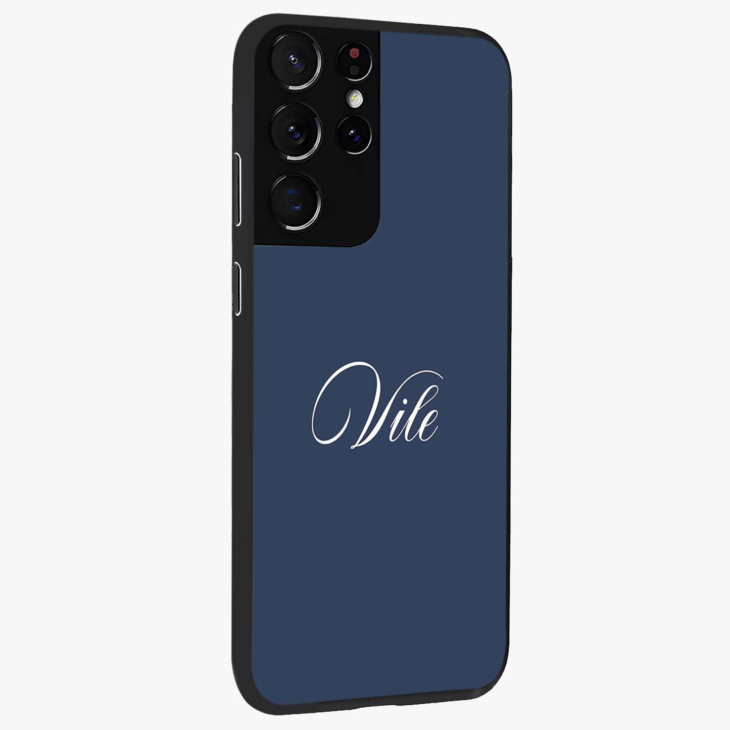 Blue Vintage Floral Pattern Glass Case displayed in angled mockup highlighting classic blue floral pattern and retro aesthetic design.