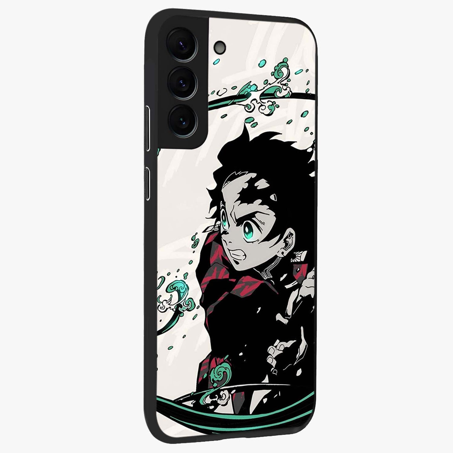 Demon Slayer Glass Case upright view showcasing powerful anime artwork with intense warrior theme.