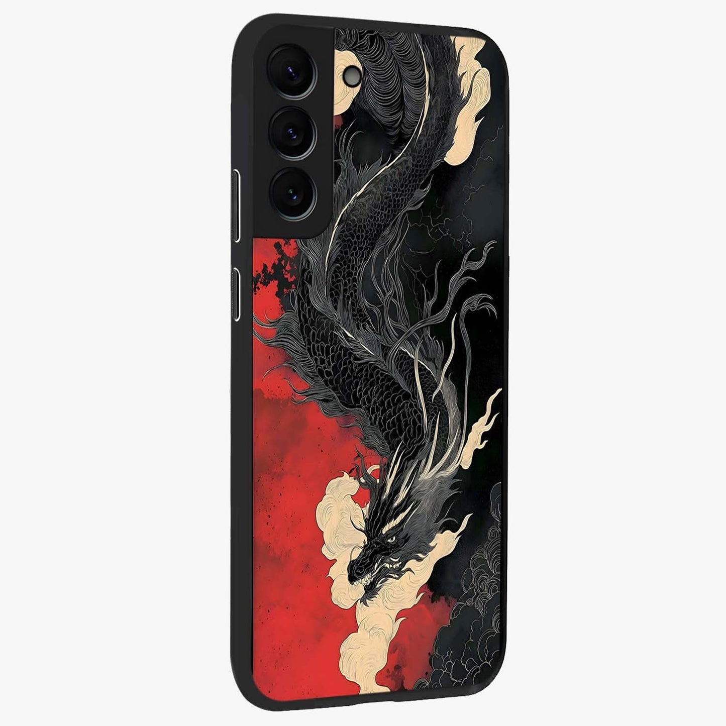 Shadow Dragon Fury Glass Case upright view showcasing intense dragon artwork with dramatic shadow theme.