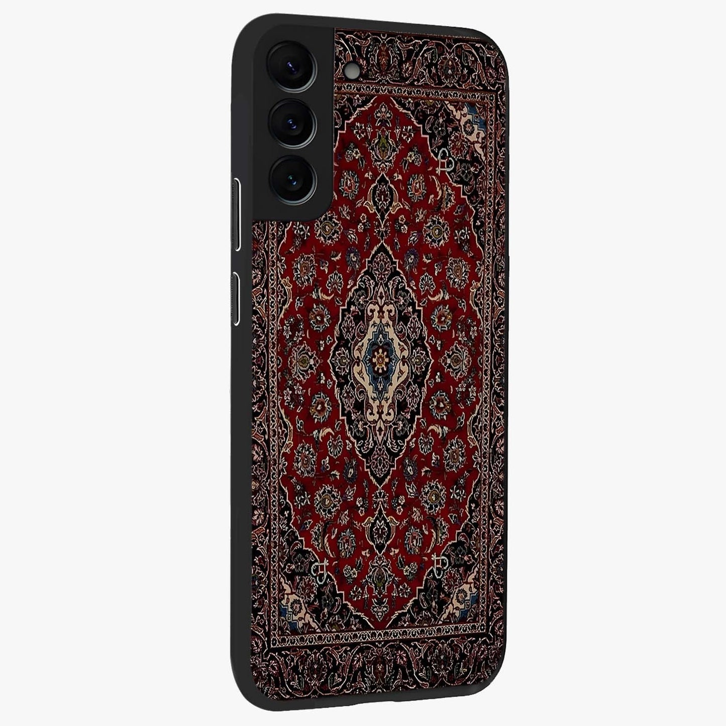 Heritage Carpet Royale Glass Case upright view showcasing detailed ornamental artwork with luxurious traditional theme.
