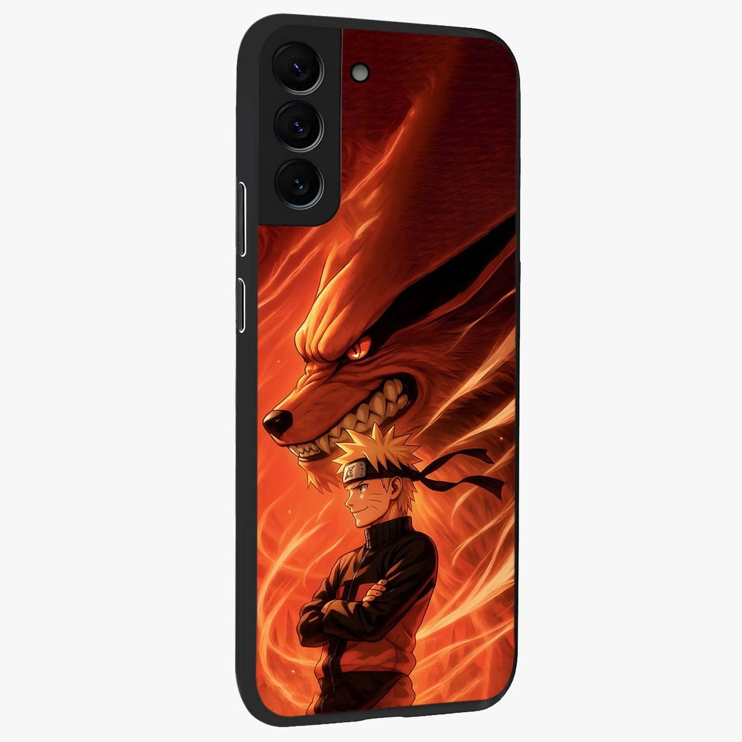 Nine Tails Legacy Glass Case upright view showcasing dramatic nine-tails artwork with intense anime themed design.