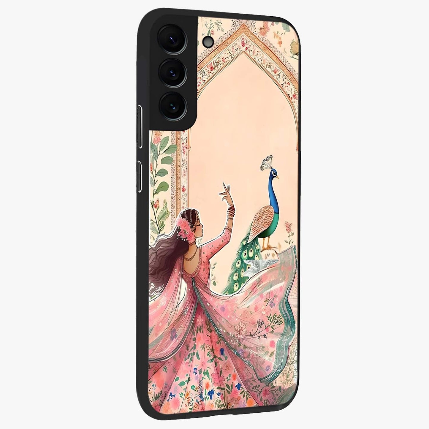 Royal Grace Muse Glass Case upright view showcasing stylish artistic artwork with sophisticated royal theme.