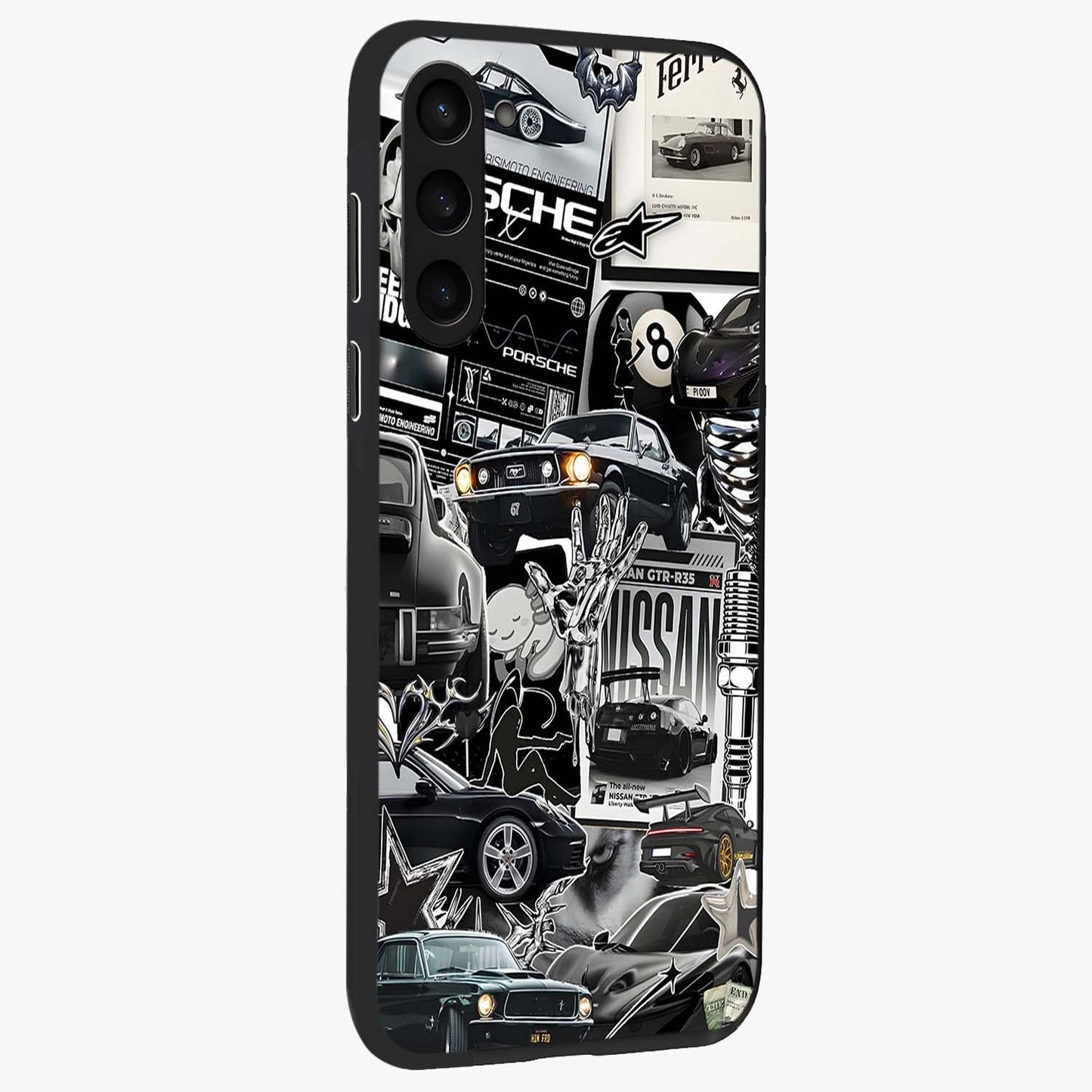 Aesthetic Dark Love Glass Case upright view showcasing dramatic romantic artwork with modern aesthetic style.