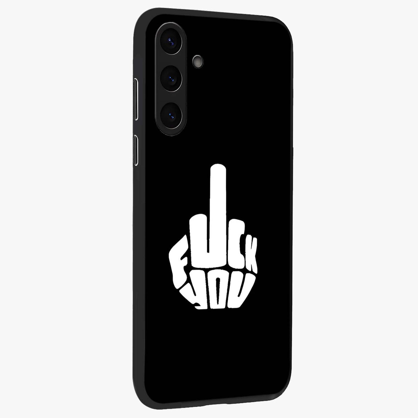 Rebel Mode On Glass Case upright view showcasing striking statement artwork with bold rebellious theme.