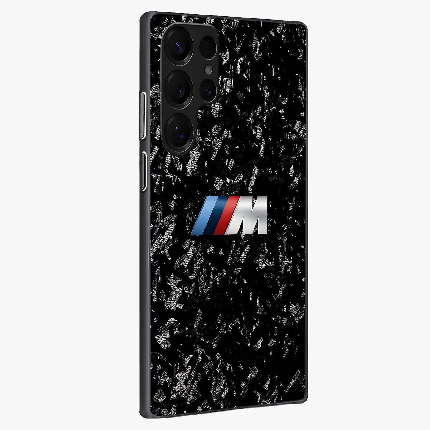 Carbon Speed Mark Glass Case upright view showcasing modern carbon speed graphic with bold automotive theme.