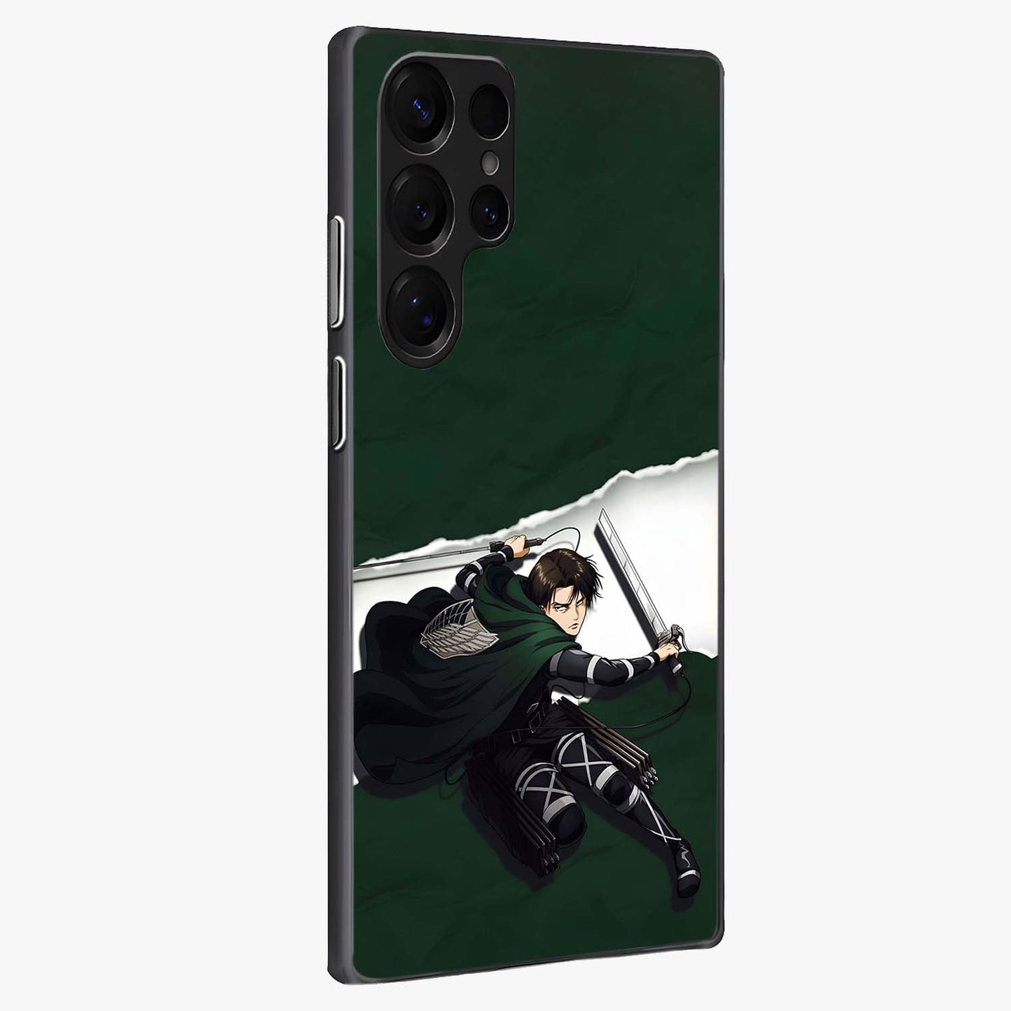 Emerald War Vanguard Glass Case upright view showcasing dramatic warrior artwork with bold fantasy theme.