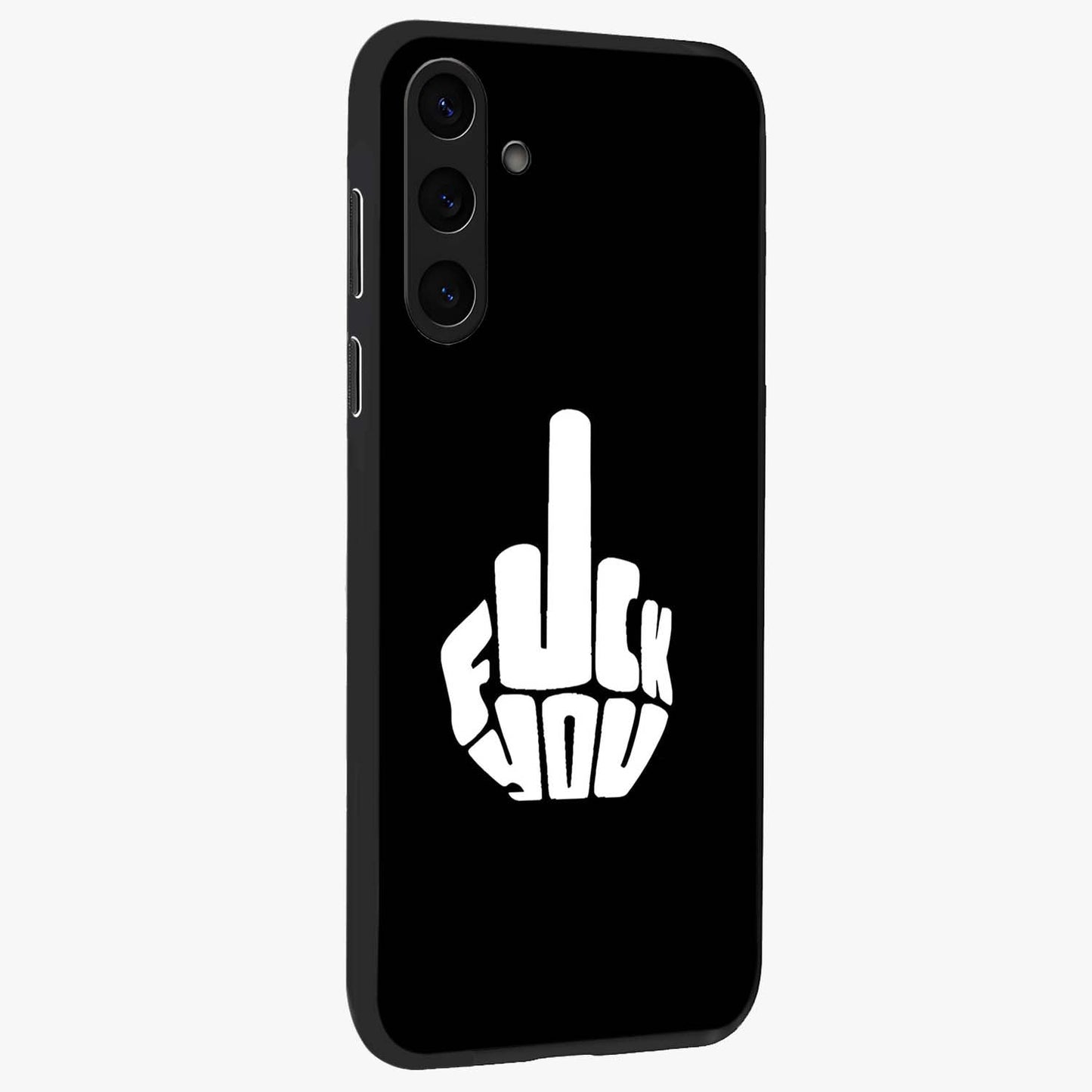 Rebel Mode On Glass Case upright view showcasing striking statement artwork with bold rebellious theme.