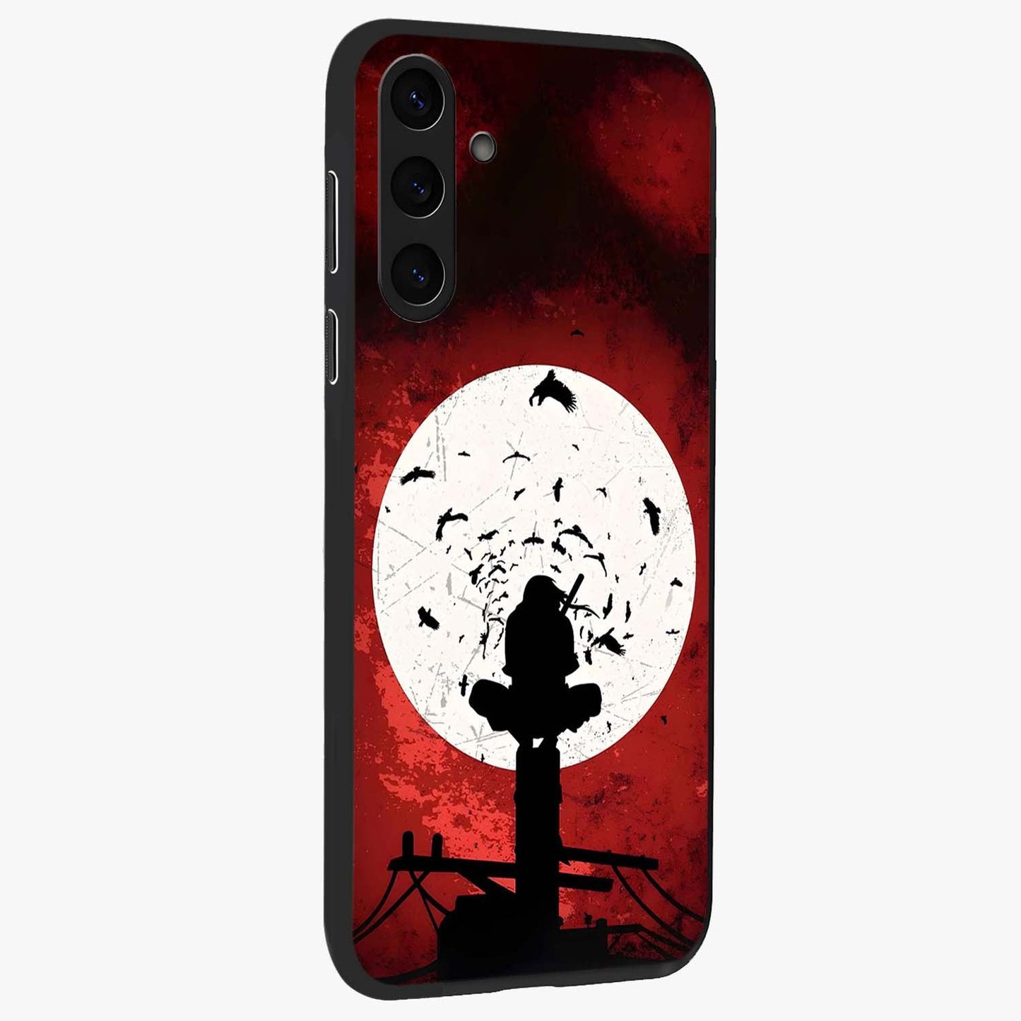 Itachi Limited Edition Naruto Anime Glass Case upright view showcasing intense anime artwork with powerful character theme.