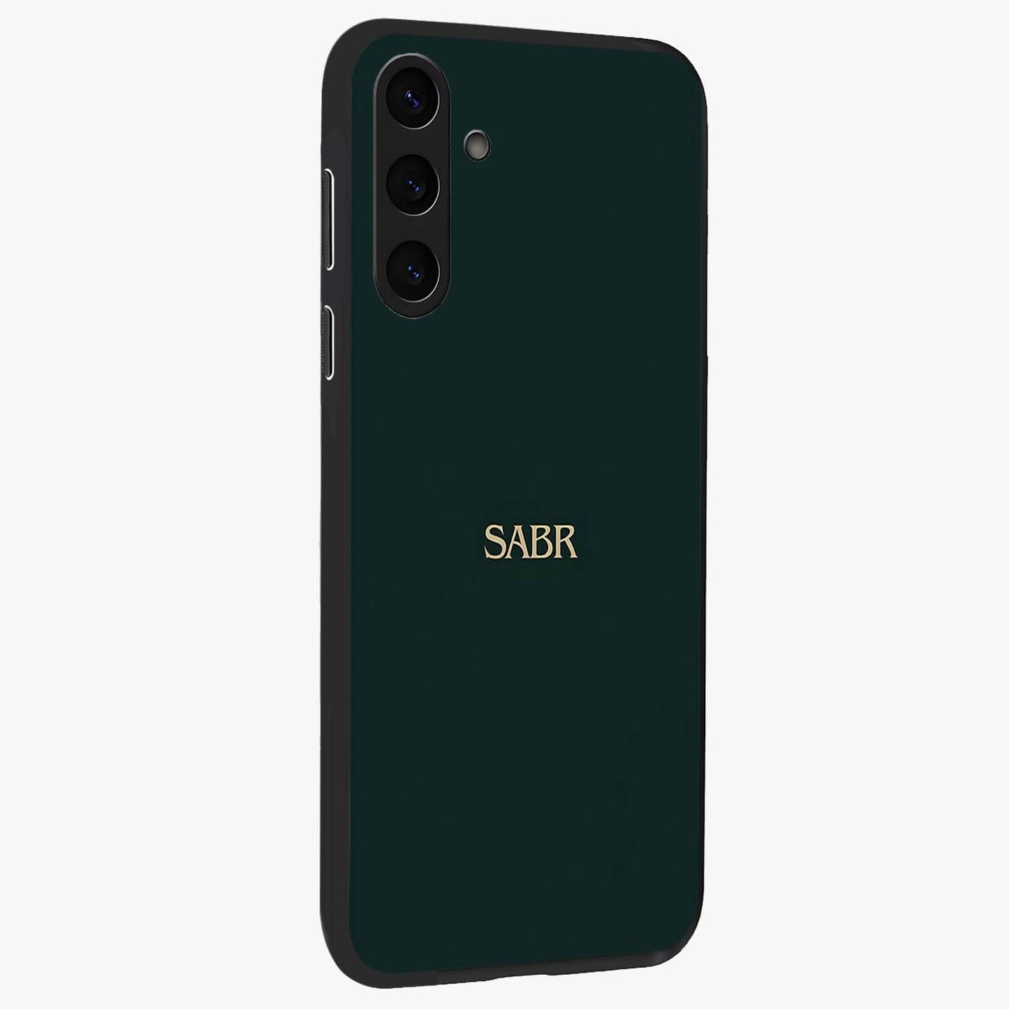 Sabr Minimal Patience Glass Case upright view showcasing calm minimalist artwork with motivational patience theme.