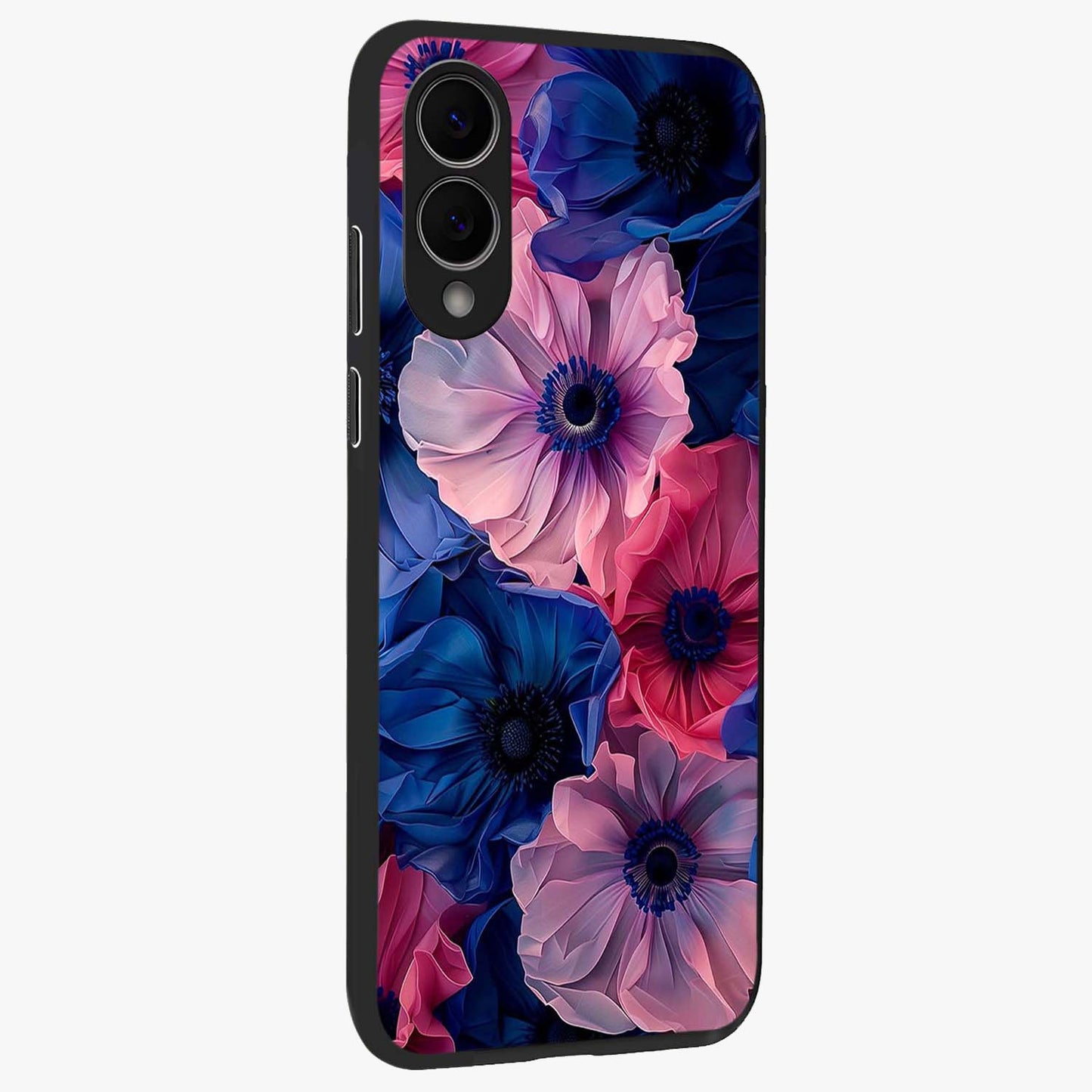 Flower Paper Art Pattern Glass Case upright view showcasing decorative paper floral artwork with creative craft style.
