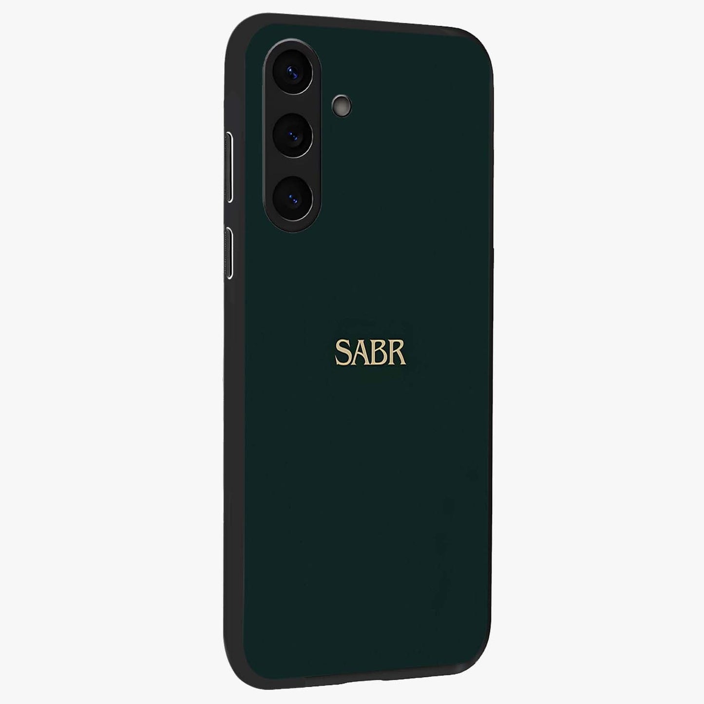 Sabr Minimal Patience Glass Case upright view showcasing calm minimalist artwork with motivational patience theme.