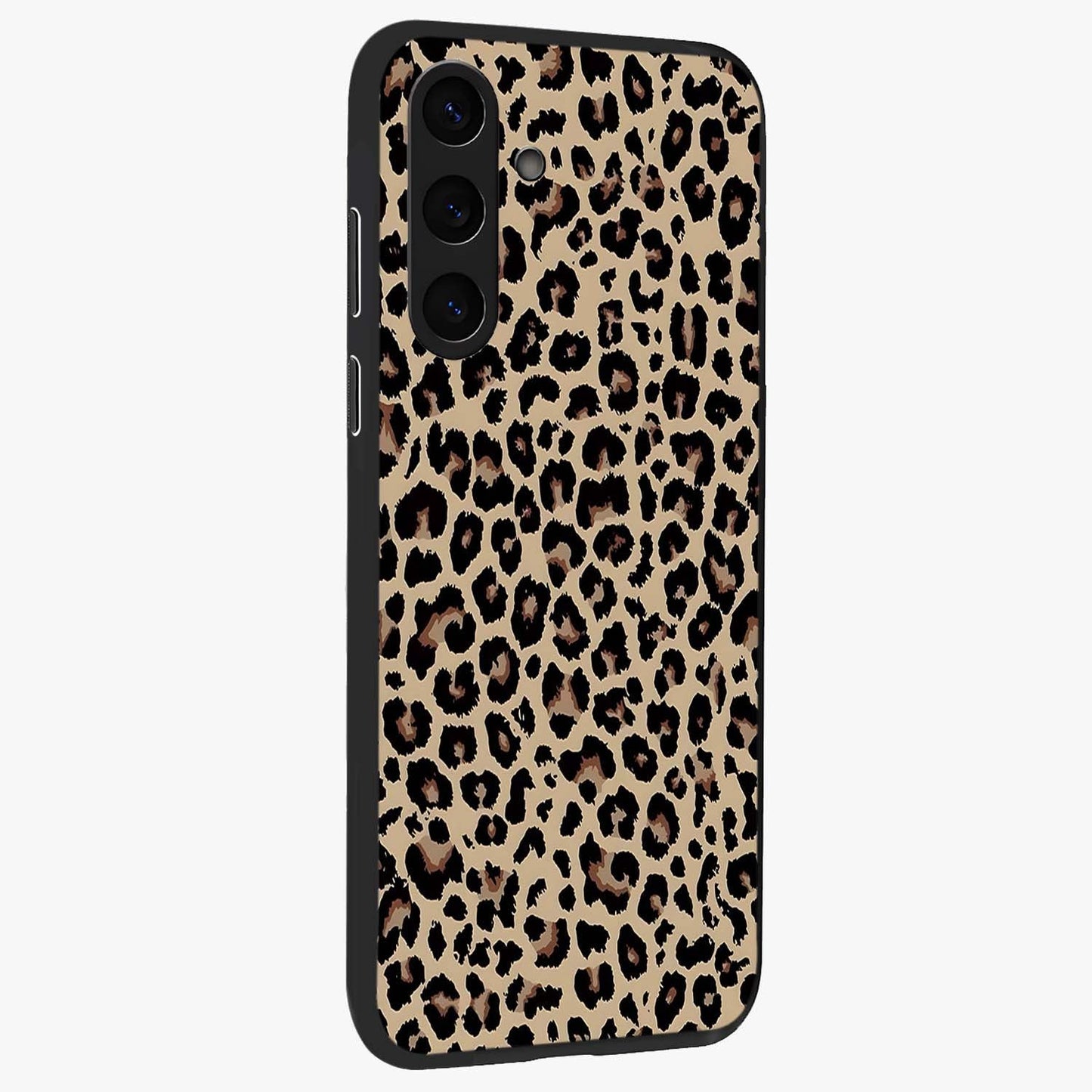 Savage Chic Pattern Glass Case upright view showcasing trendy decorative artwork with edgy fashion theme.