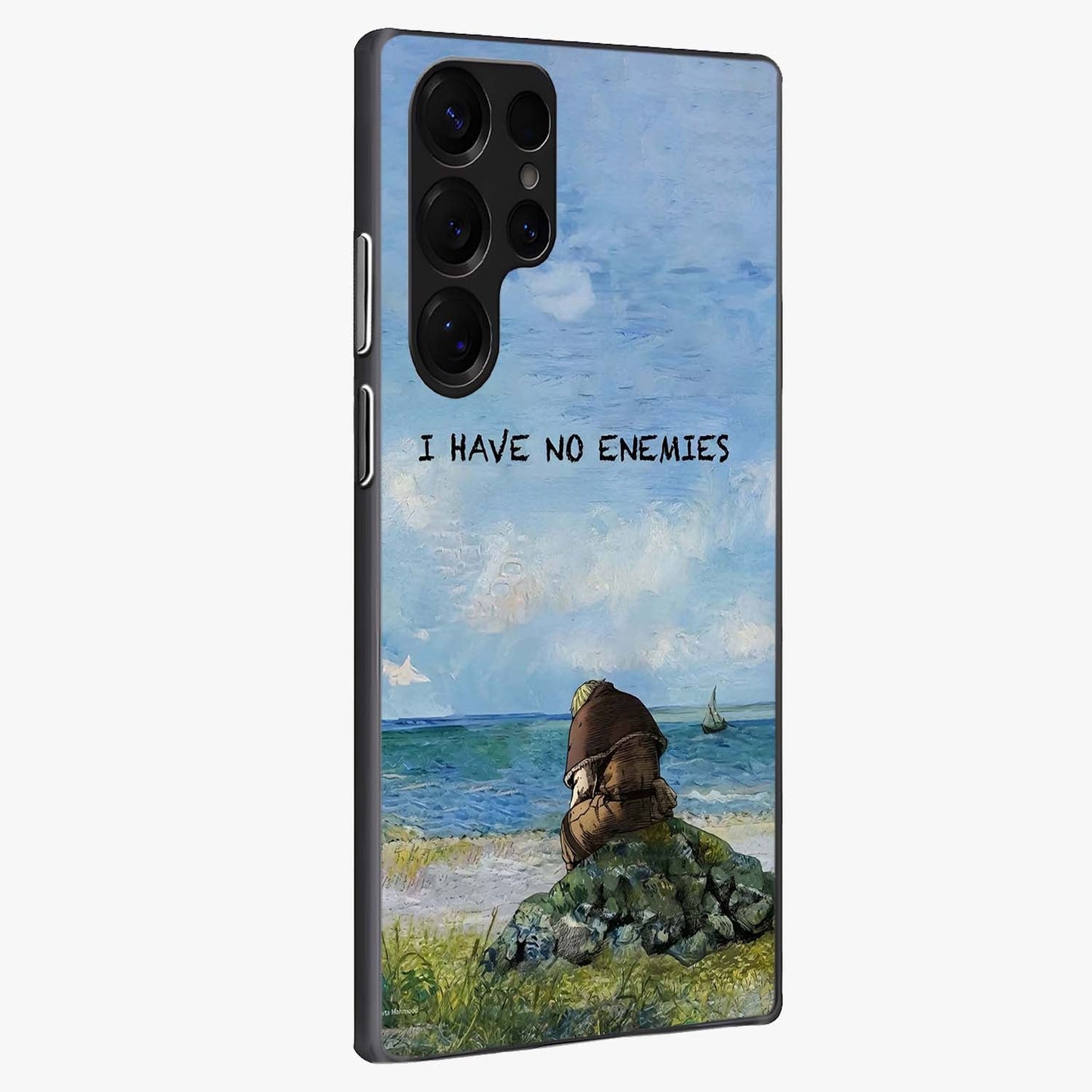 Peace Beyond War Glass Case upright view showcasing powerful peace symbol artwork with inspirational theme.