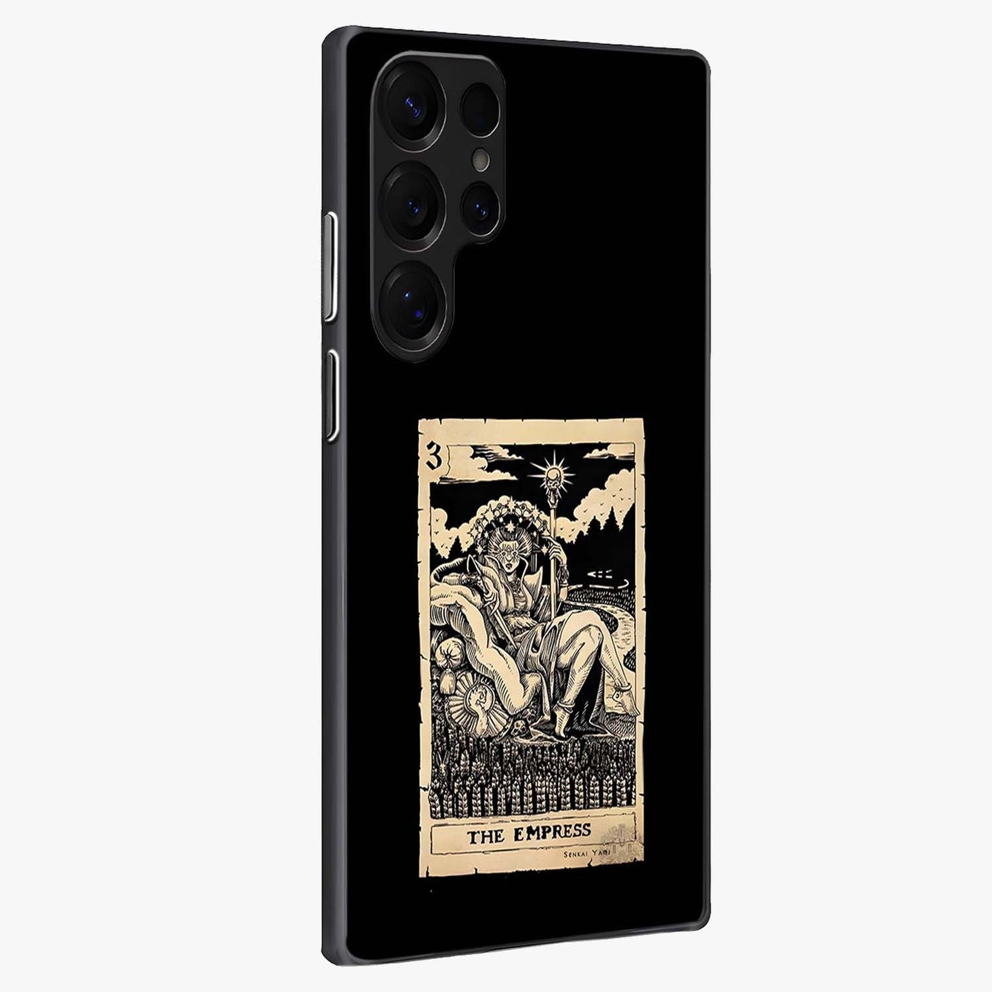 The Empress Glass Case upright view showcasing powerful empress themed artwork with luxurious artistic theme.