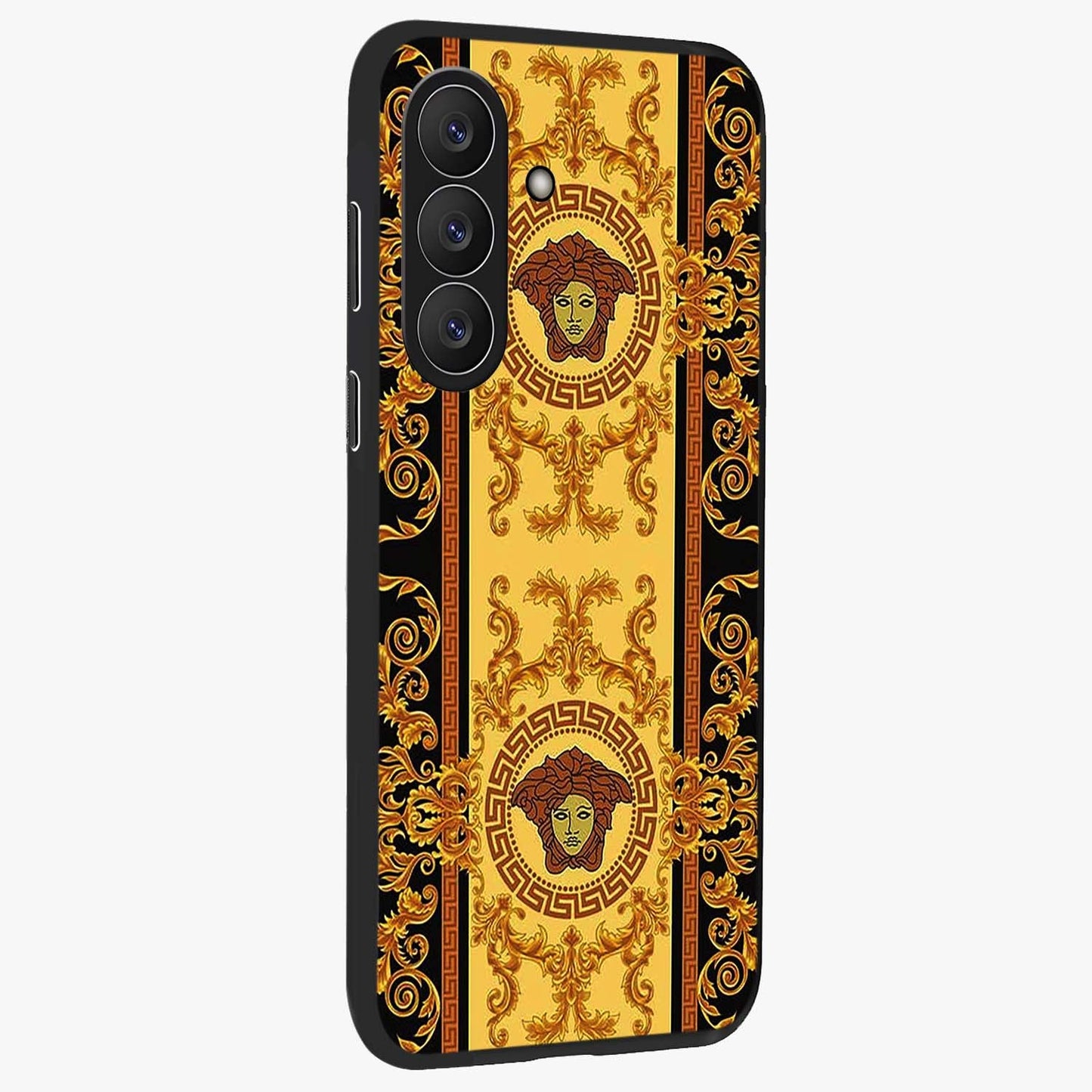 Golden Lotus Glow Glass Case upright view showcasing luminous lotus artwork with peaceful divine theme.