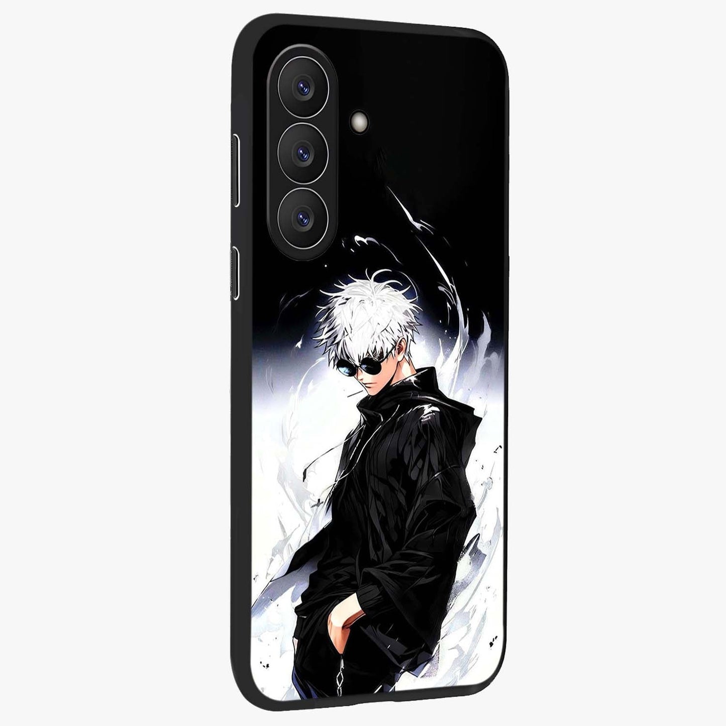 Limitless Shadow King Glass Case upright view showcasing bold shadow warrior artwork with epic fantasy theme.