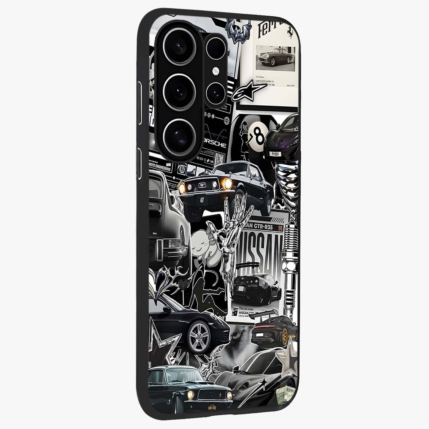 Aesthetic Dark Love Glass Case upright view showcasing dramatic romantic artwork with modern aesthetic style.