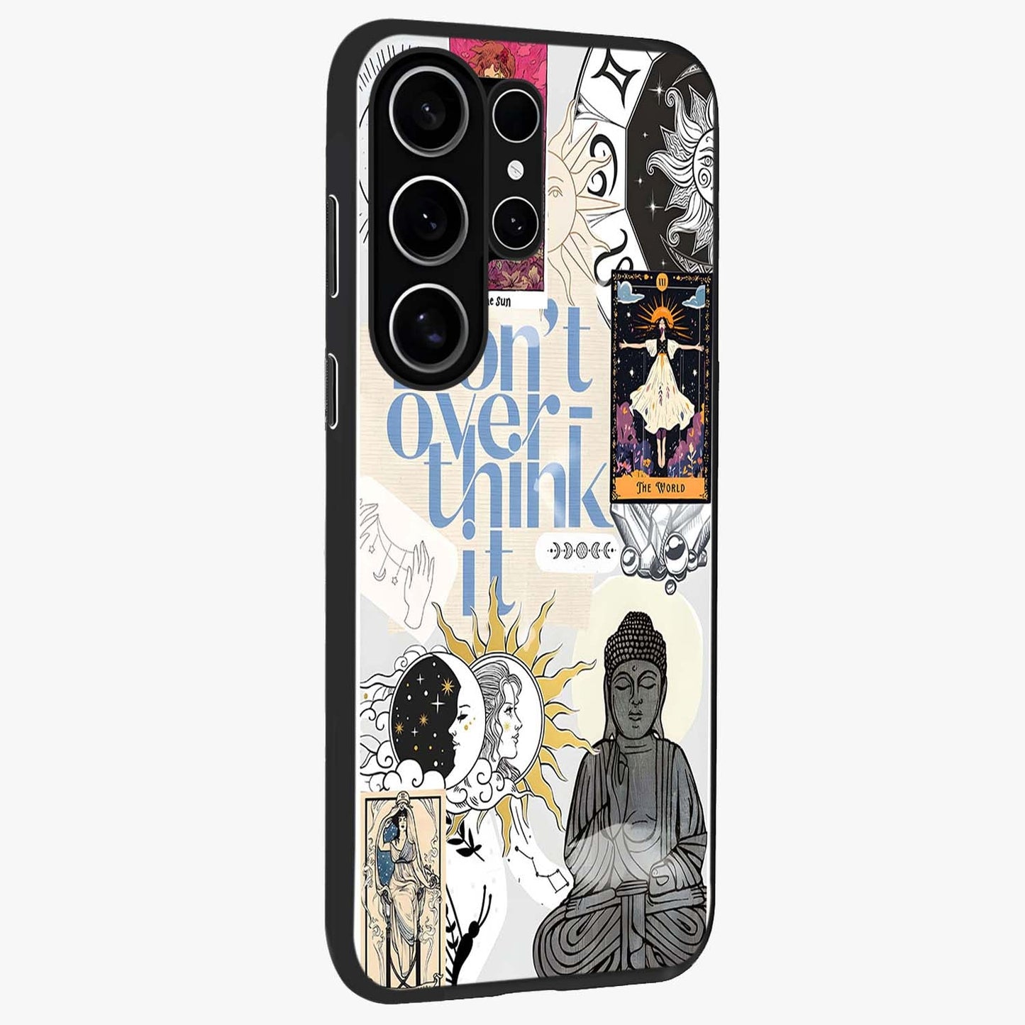 Ethereal Thoughts Glass Case upright view showcasing delicate artistic composition with peaceful dreamy theme.