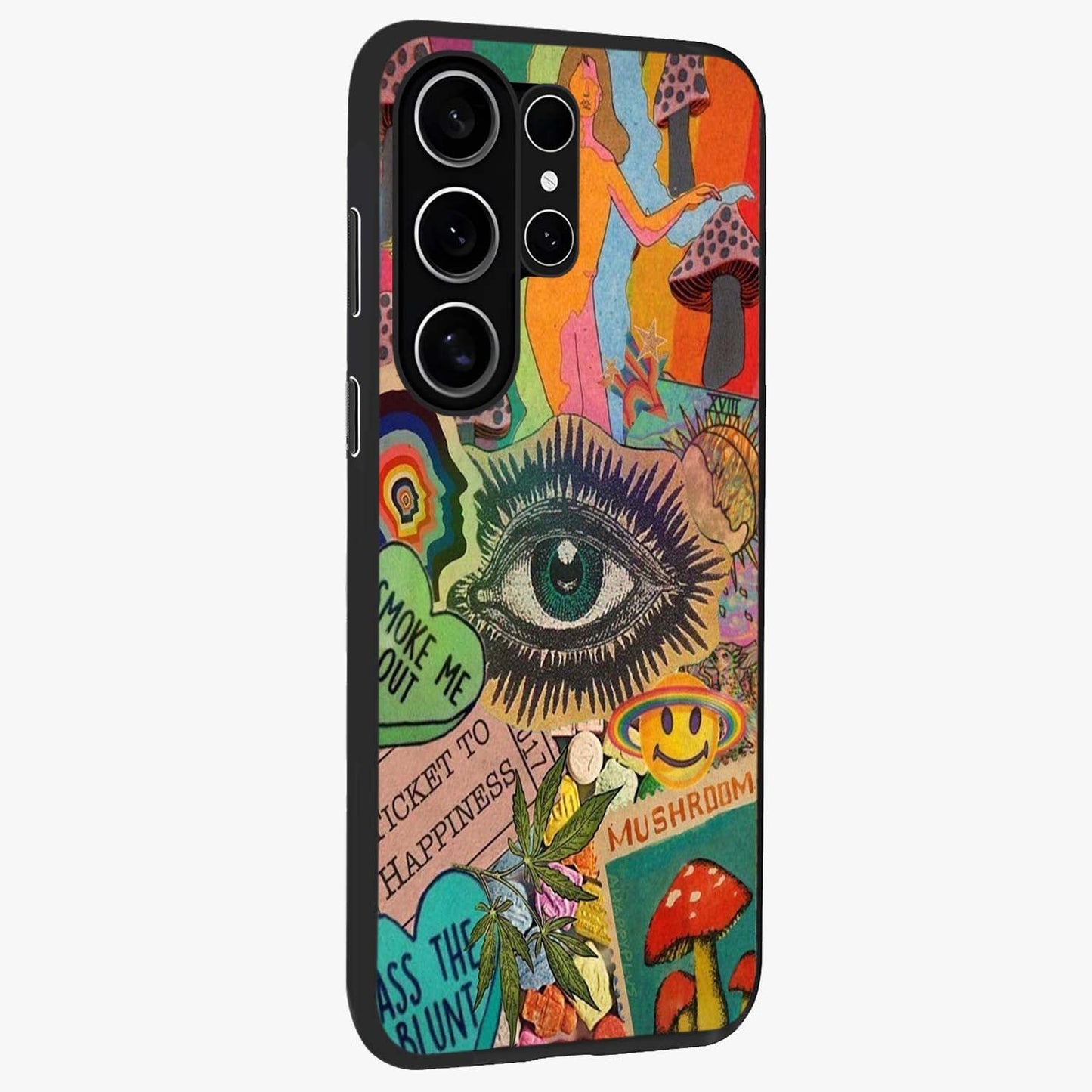 Mystic Eye Wonderland Glass Case upright view showcasing symbolic eye artwork with mysterious fantasy theme.