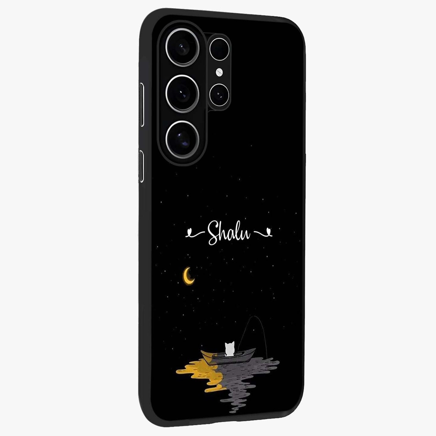 Silent Night Row Glass Case upright view showcasing tranquil night artwork with serene landscape theme.