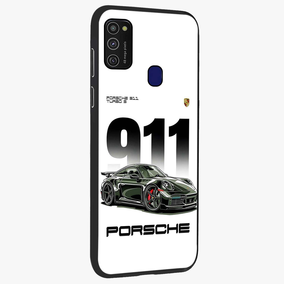 911 Turbo Dominance Glass Case upright perspective showcasing powerful racing design and modern automotive aesthetic.