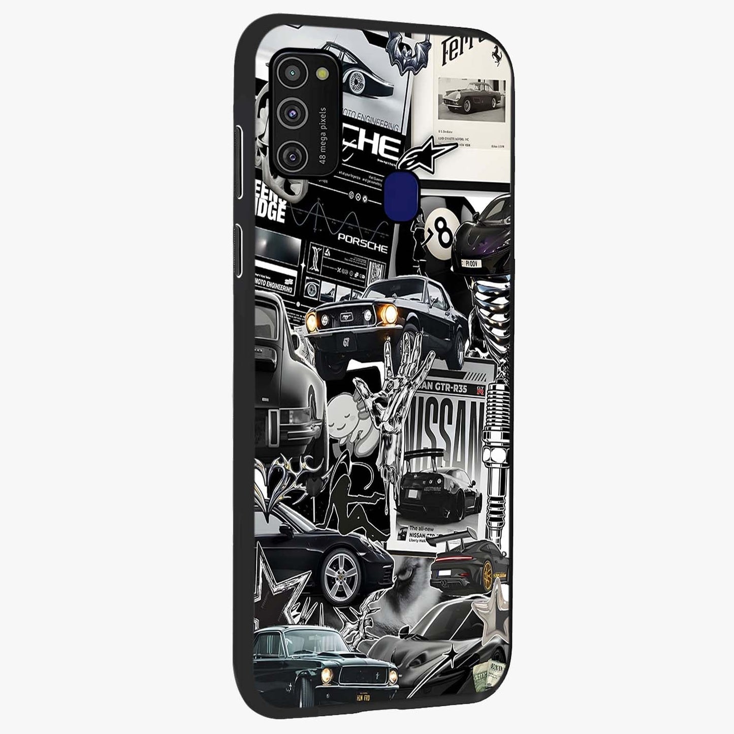 Aesthetic Dark Love Glass Case upright view showcasing dramatic romantic artwork with modern aesthetic style.