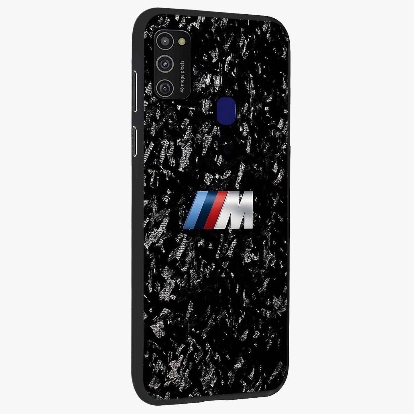 Carbon Speed Mark Glass Case upright view showcasing modern carbon speed graphic with bold automotive theme.