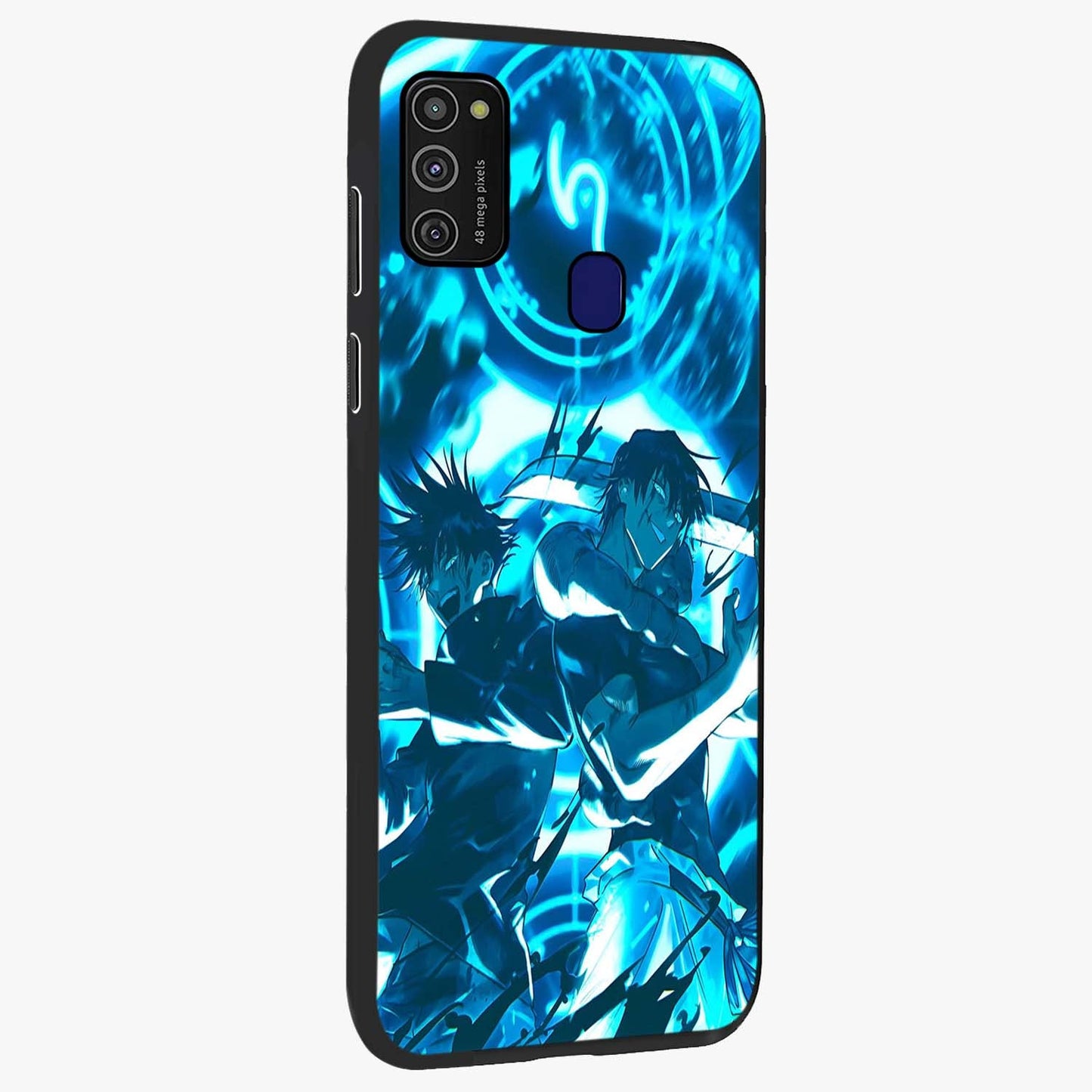 Cursed Energy Clash Glass Case upright view showcasing dramatic clash artwork with bold supernatural theme.