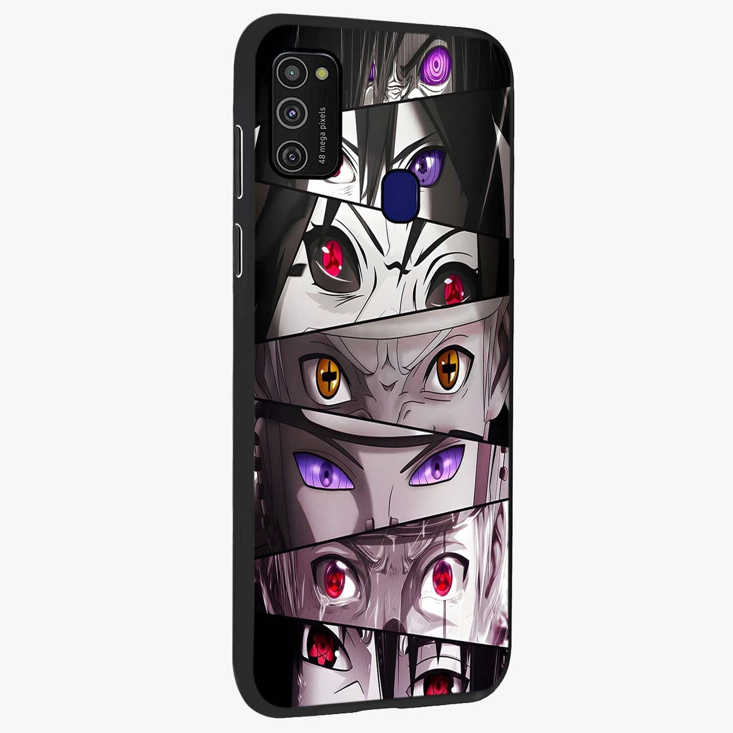 Eyes of Destiny Glass Case upright view showcasing symbolic eye artwork with dramatic artistic theme.