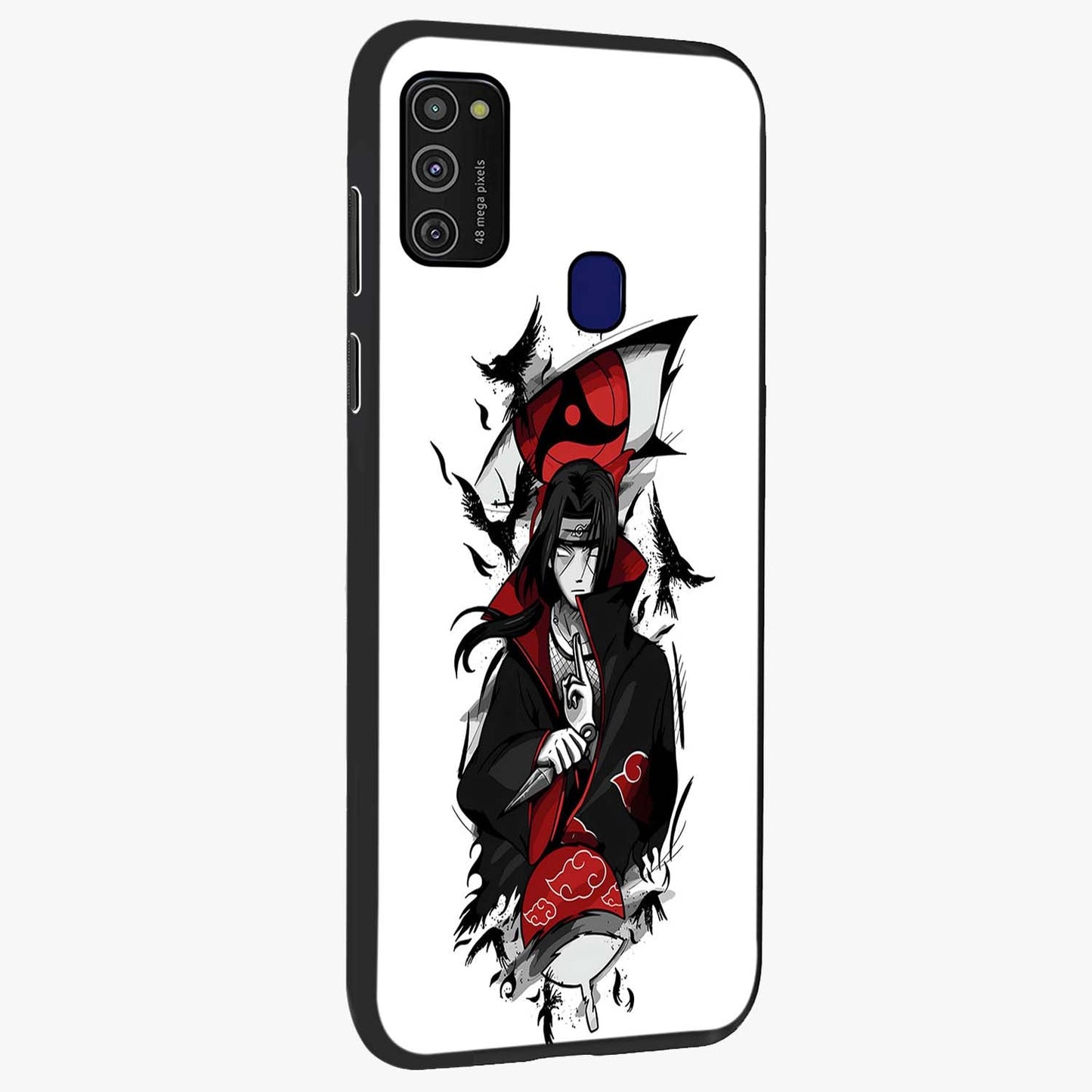Itachi Limited Edition Naruto Anime Glass Case upright view showcasing intense anime artwork with powerful character theme.