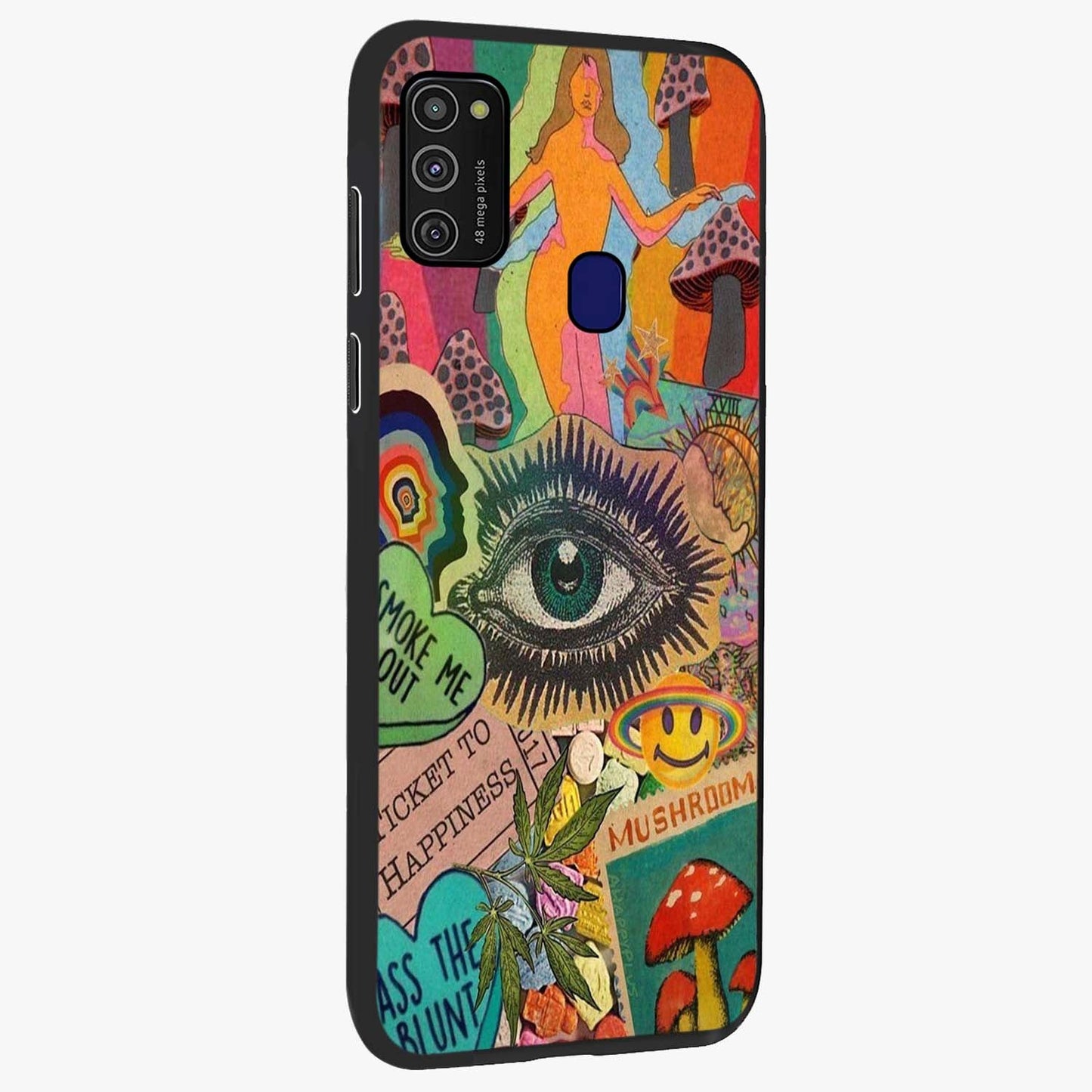 Mystic Eye Wonderland Glass Case upright view showcasing symbolic eye artwork with mysterious fantasy theme.