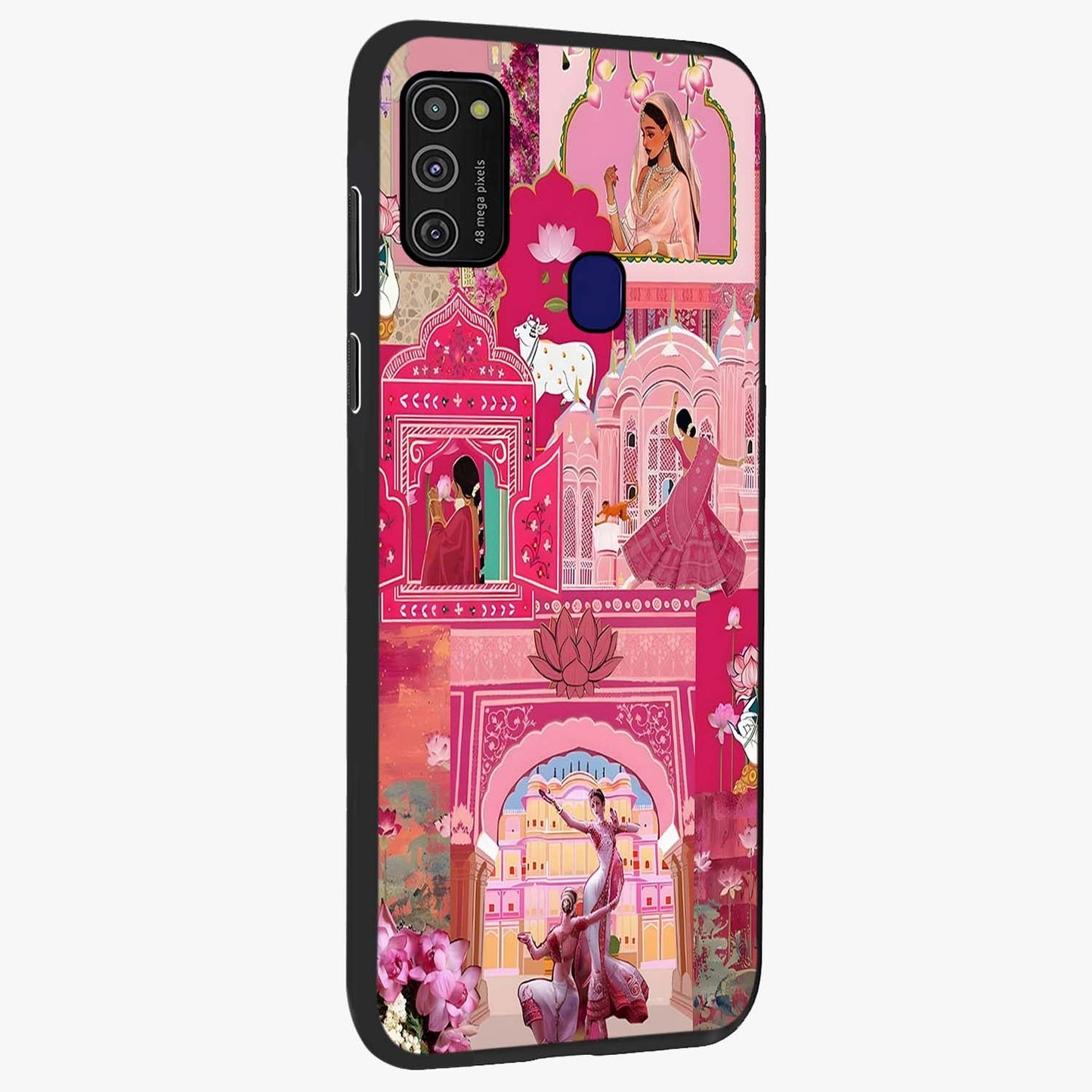 Pink Palace Muse Glass Case upright view showcasing artistic palace artwork with graceful royal theme.