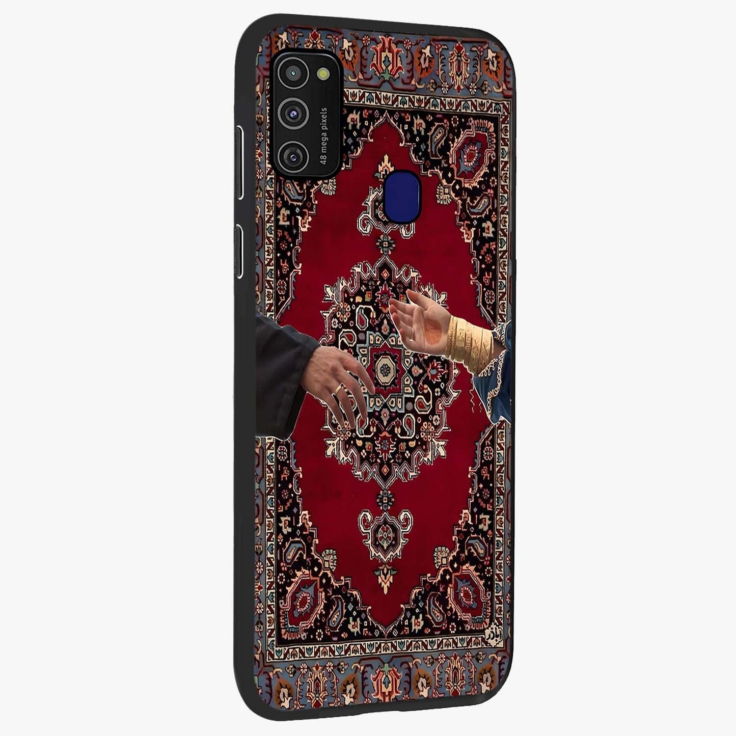 Royal Touch Reach Glass Case upright view showcasing stylish royal inspired artwork with graceful theme.