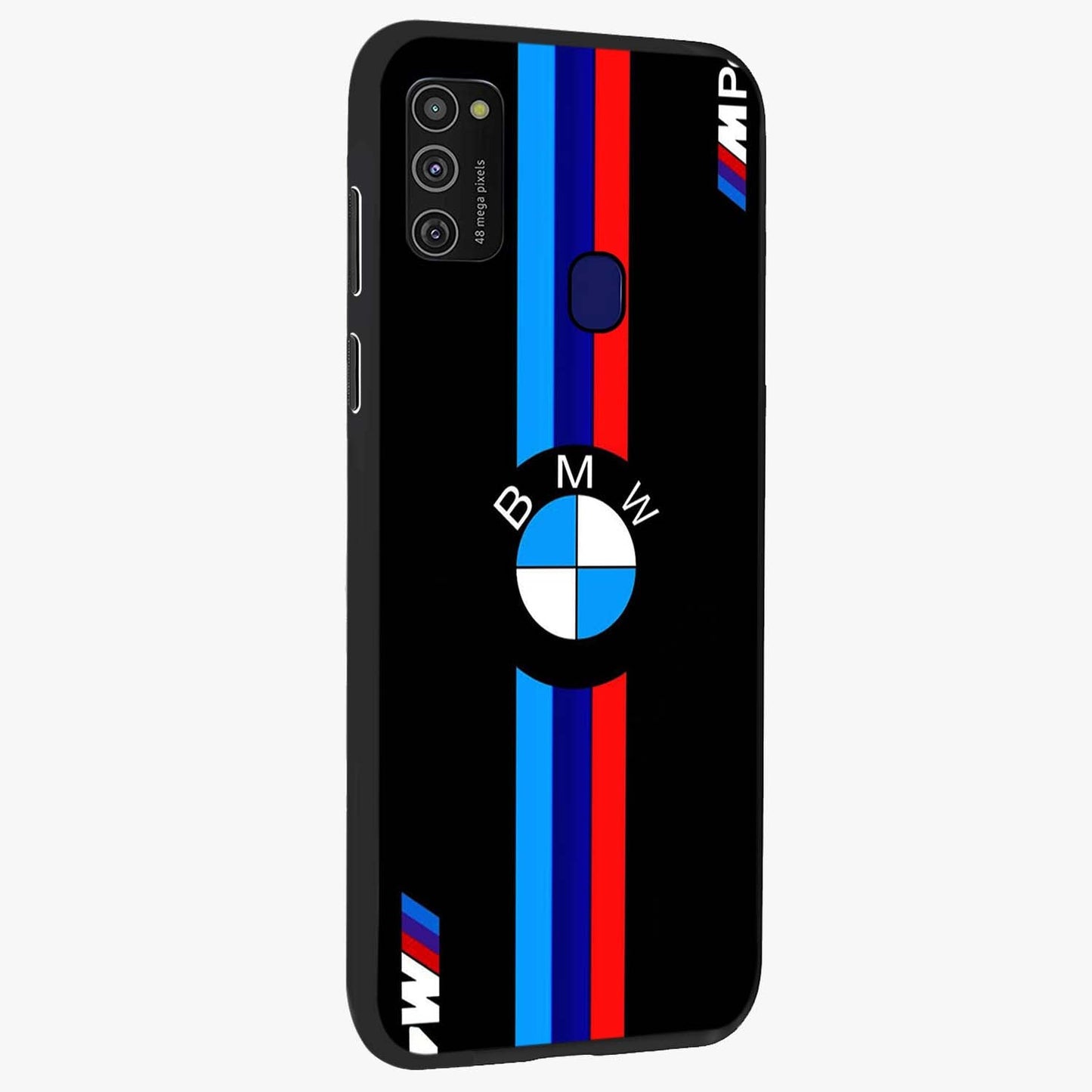 Turbo BMW Beast Glass Case upright view showcasing powerful car artwork with modern motorsport theme.