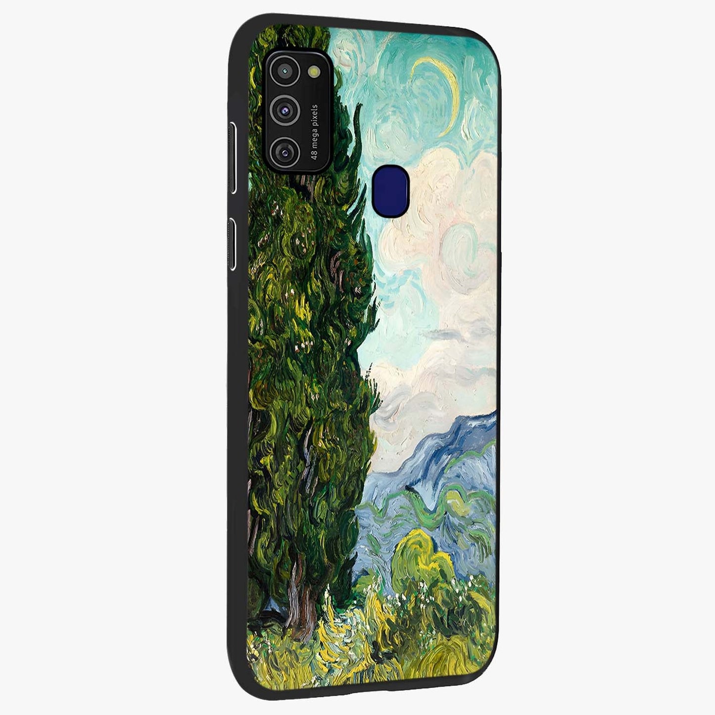Van Gogh Vintage Art Glass Case upright view showcasing elegant vintage painting artwork with artistic heritage theme.