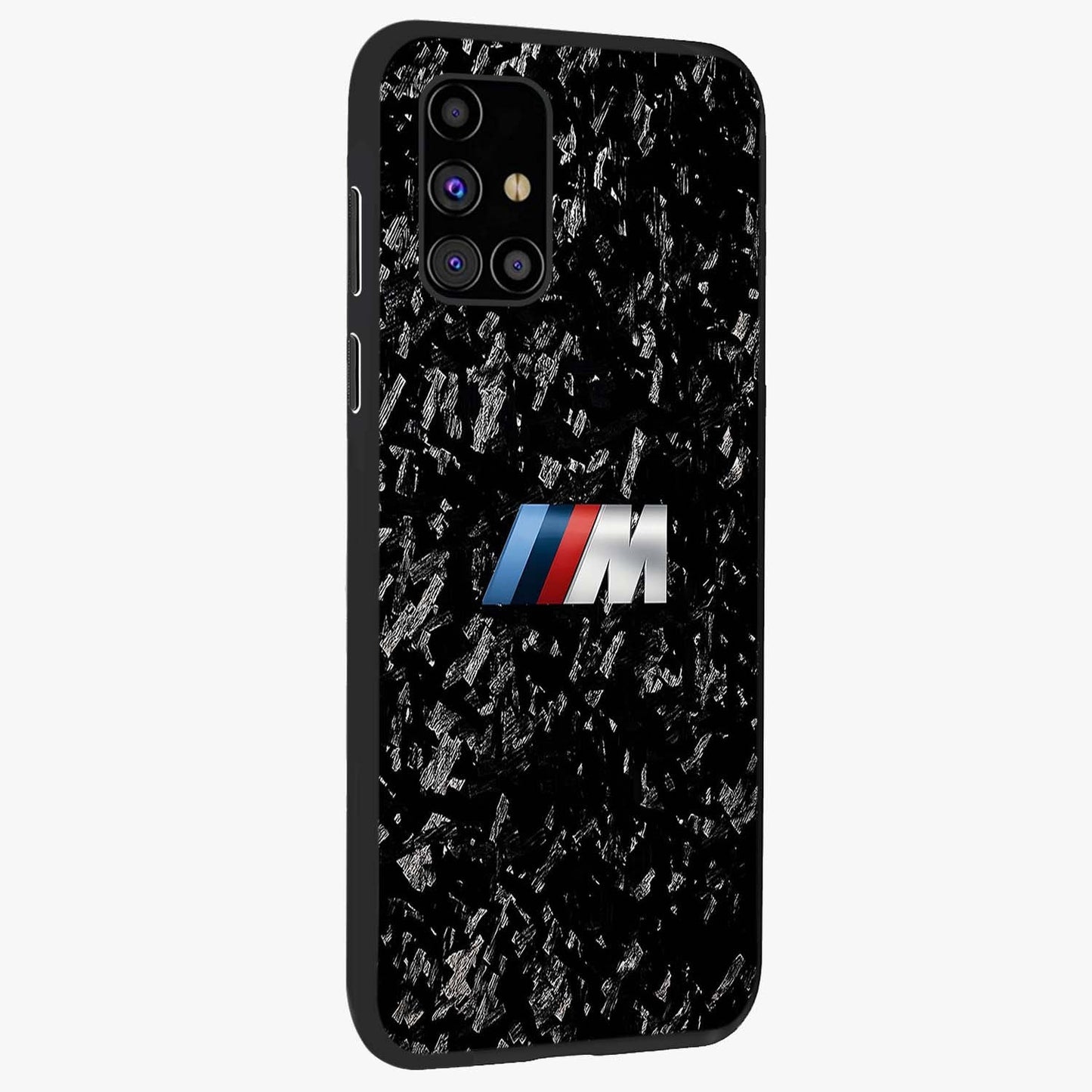 Carbon Speed Mark Glass Case upright view showcasing modern carbon speed graphic with bold automotive theme.