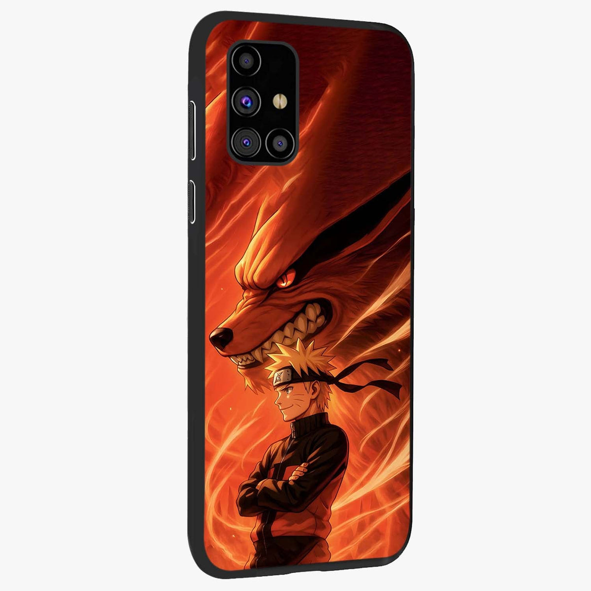 Nine Tails Legacy Glass Case upright view showcasing dramatic nine-tails artwork with intense anime themed design.