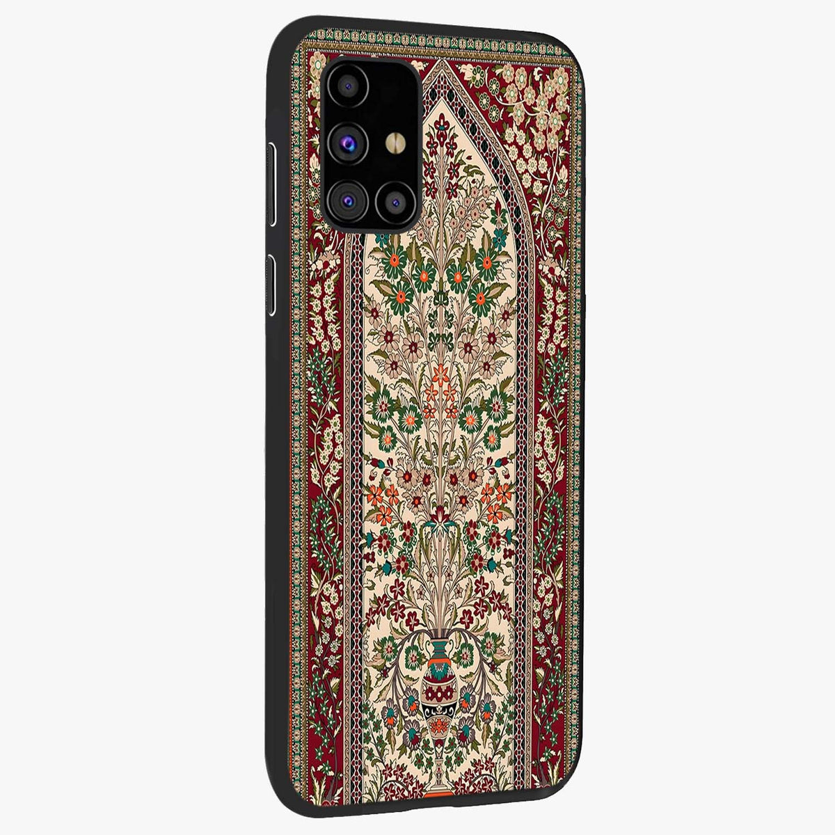 Persian Inspired Glass Case upright view showcasing decorative Persian artwork with rich heritage theme.
