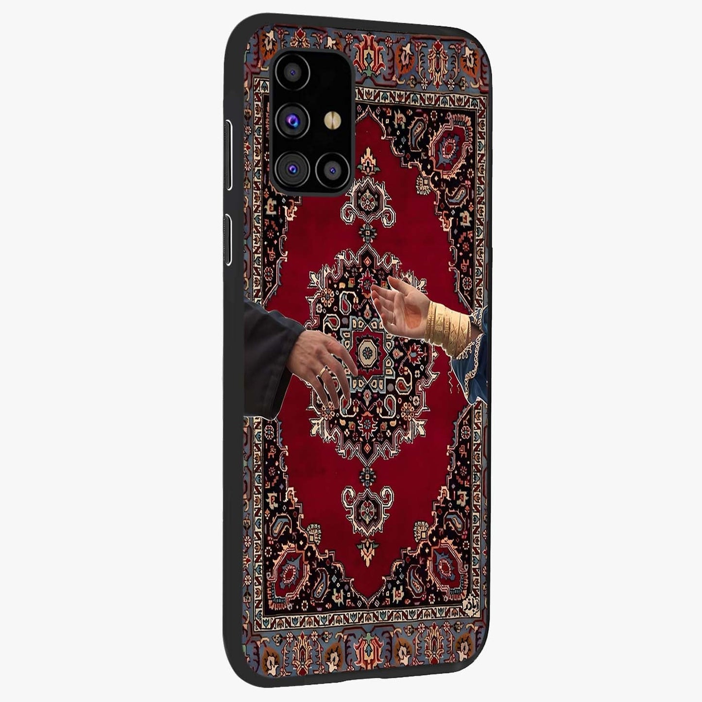 Royal Touch Reach Glass Case upright view showcasing stylish royal inspired artwork with graceful theme.