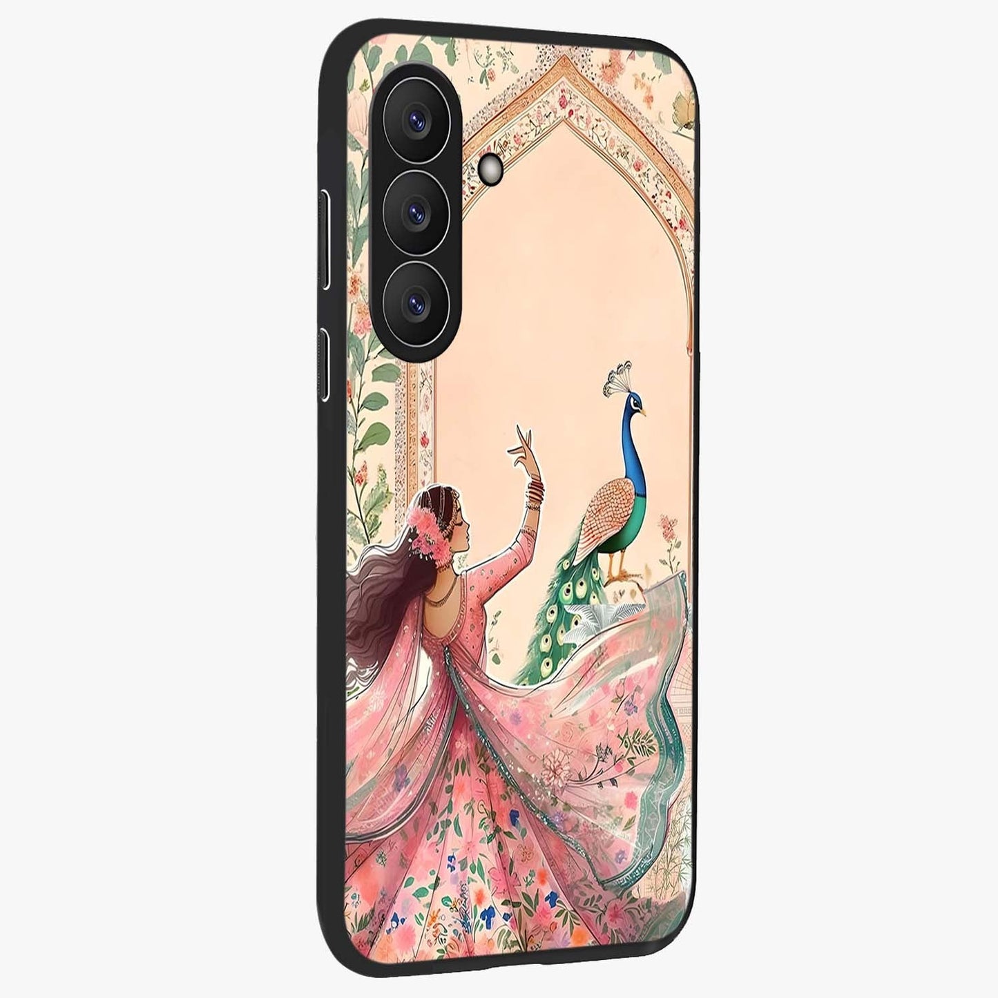 Royal Grace Muse Glass Case upright view showcasing stylish artistic artwork with sophisticated royal theme.