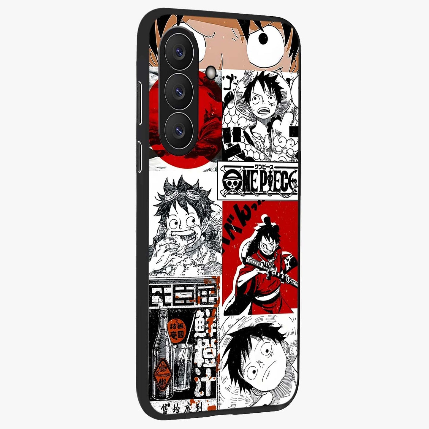 Strawhat Chaos Panels Glass Case upright view showcasing energetic anime artwork with bold adventure theme.