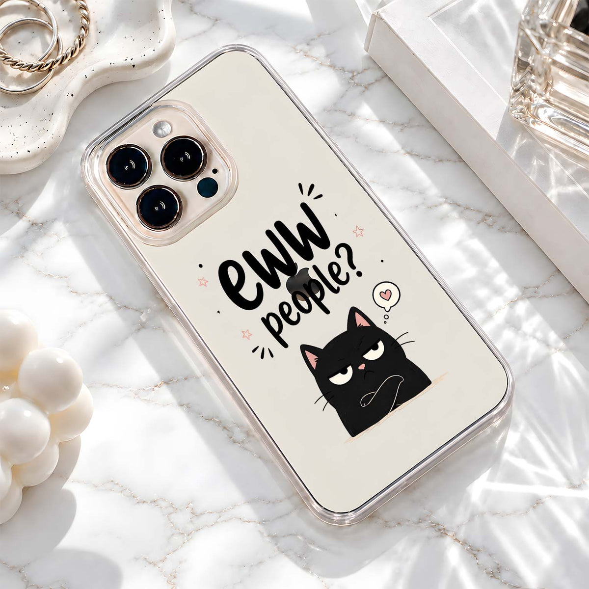 Sassy Black Cat Clear Silicon Cover