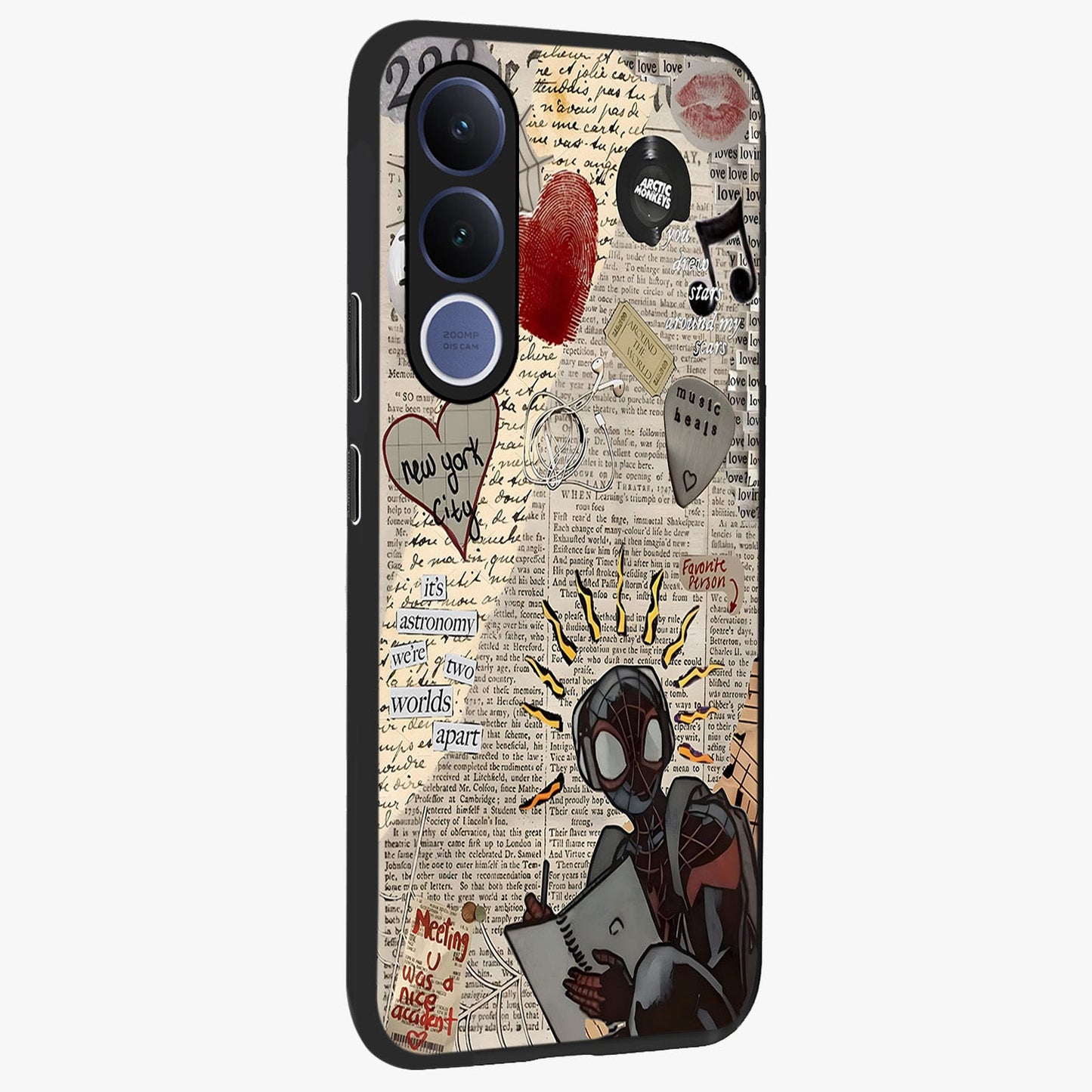 City Dream Sketch Glass Case upright view showcasing urban skyline artwork with stylish hand drawn design.