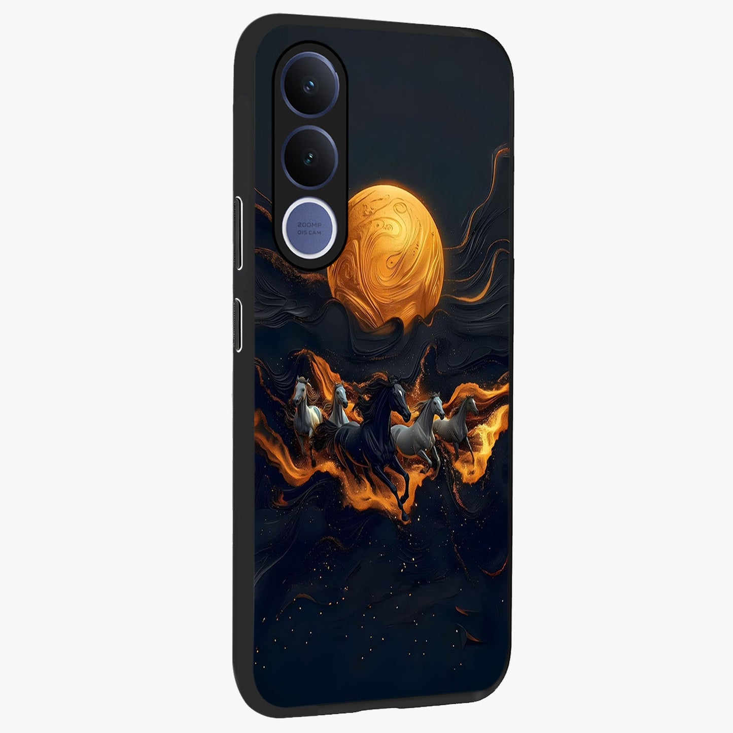 Golden Royal Heritage Glass Case upright view showcasing elegant royal artwork with classic heritage theme.